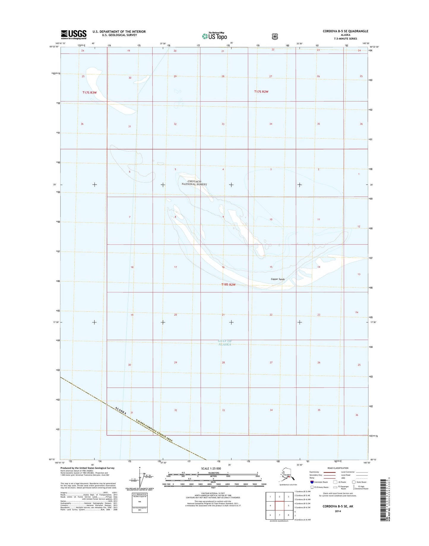 Cordova B-5 SE Alaska US Topo Map Image