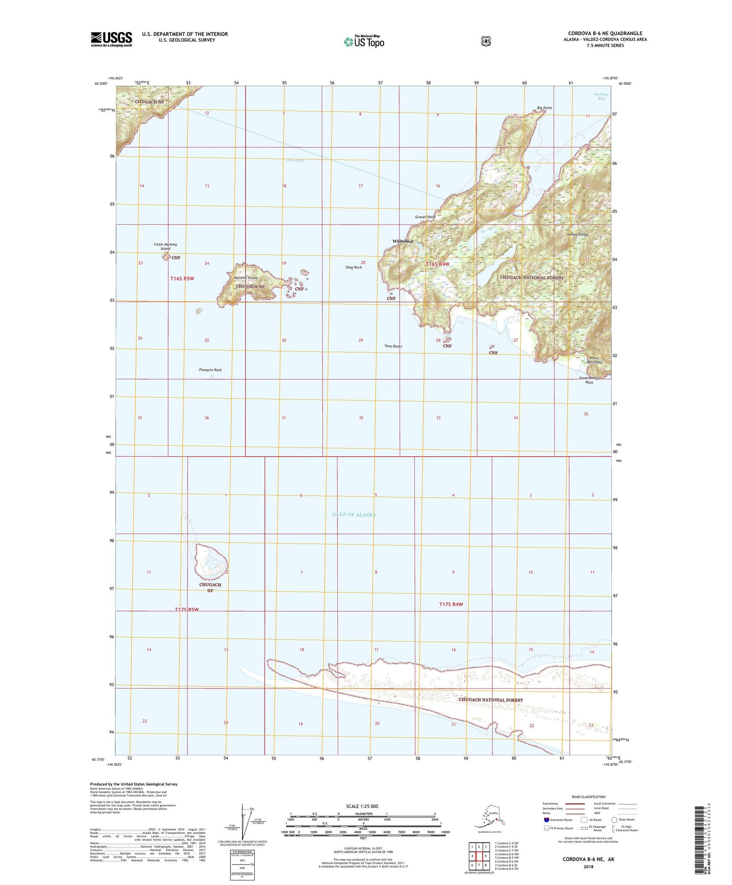 Cordova B-6 NE Alaska US Topo Map Image