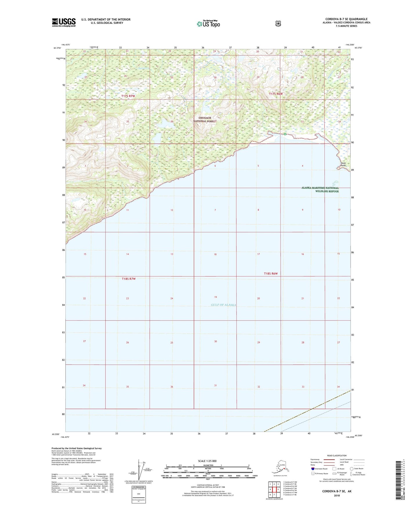 Cordova B-7 SE Alaska US Topo Map Image