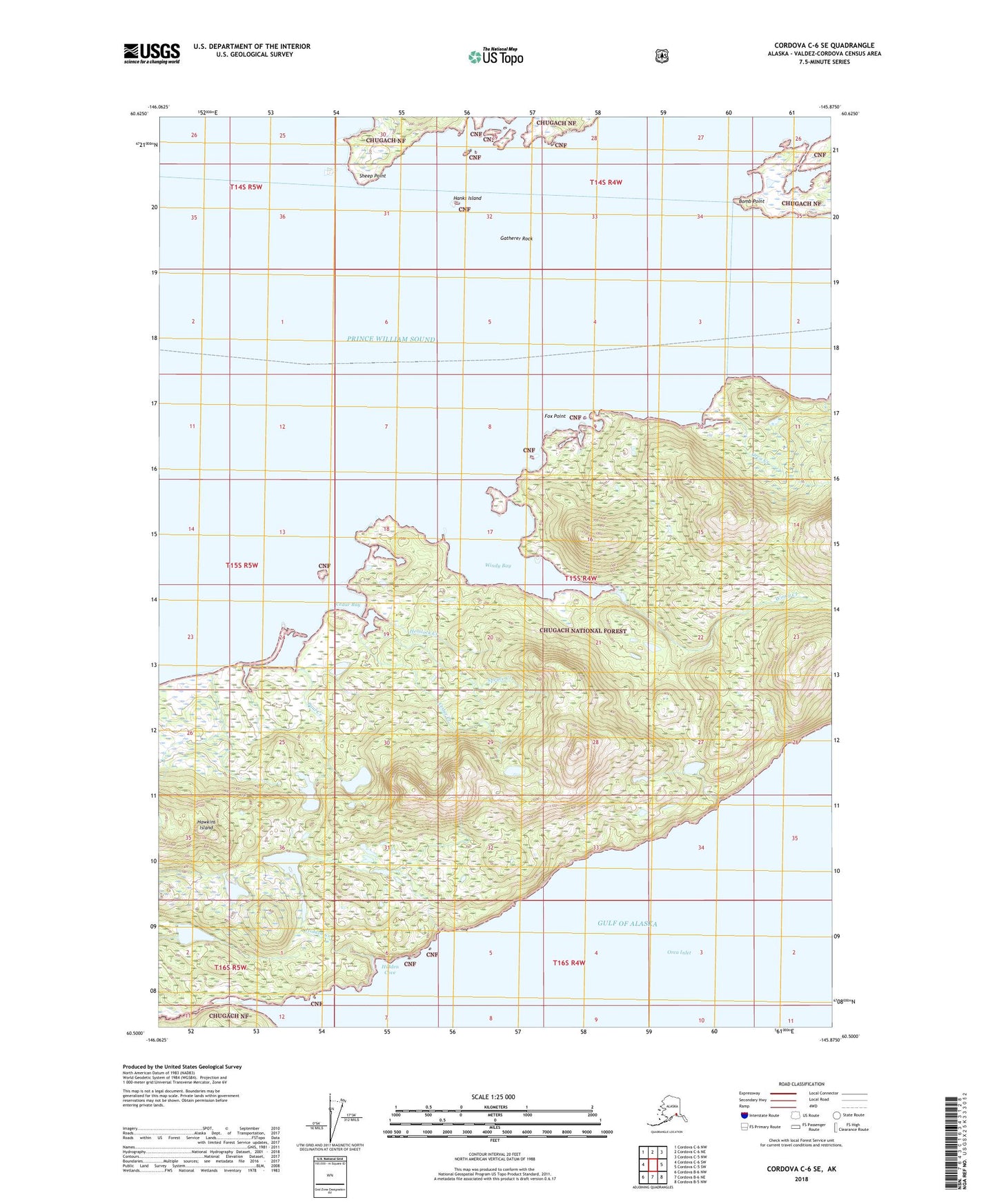 Cordova C-6 SE Alaska US Topo Map Image