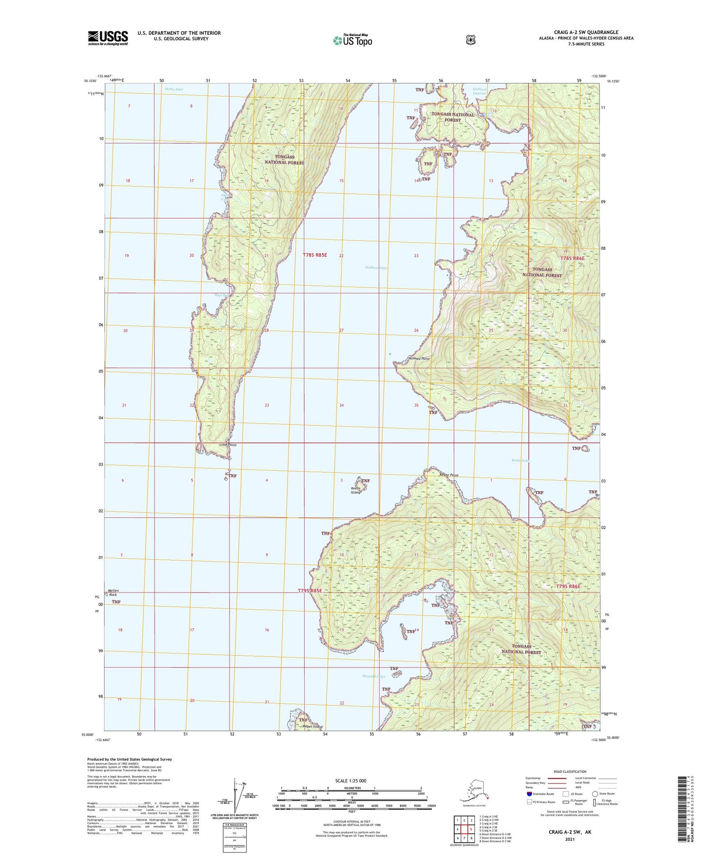Craig A-2 SW Alaska US Topo Map Image