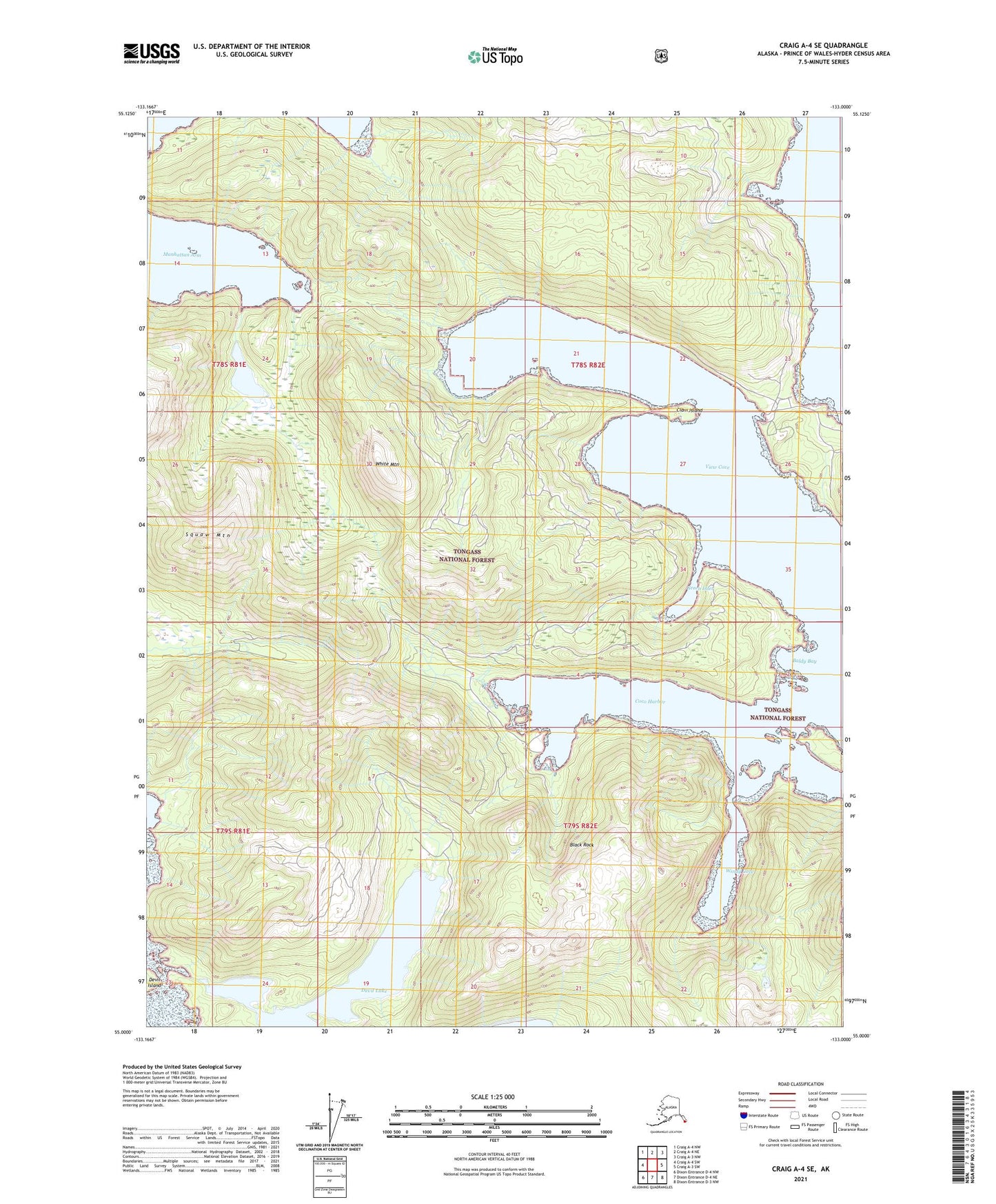 Craig A-4 SE Alaska US Topo Map Image