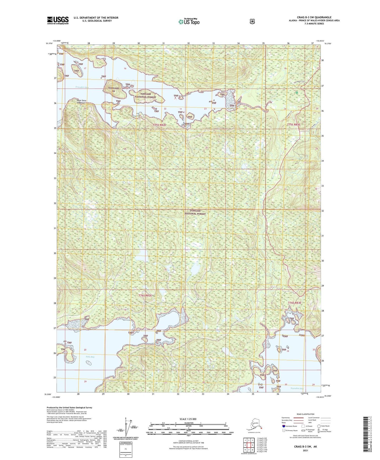 Craig B-3 SW Alaska US Topo Map Image