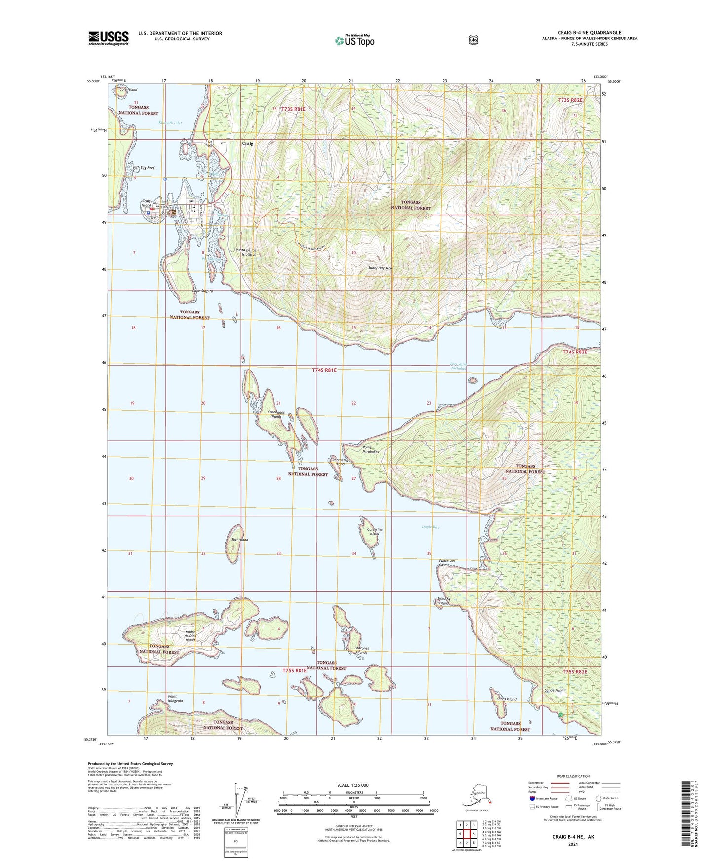 Craig B-4 NE Alaska US Topo Map Image