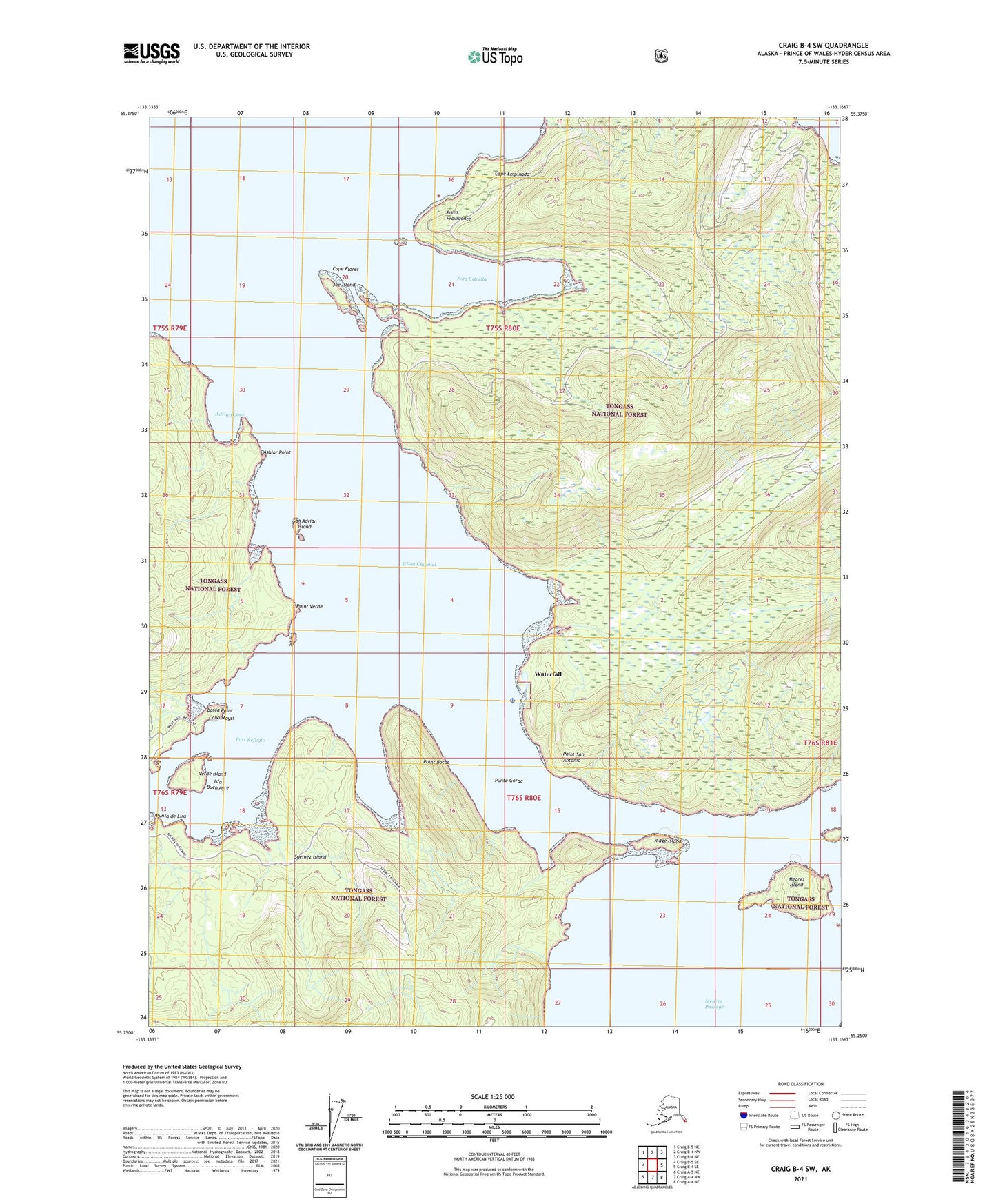Craig B-4 SW Alaska US Topo Map Image