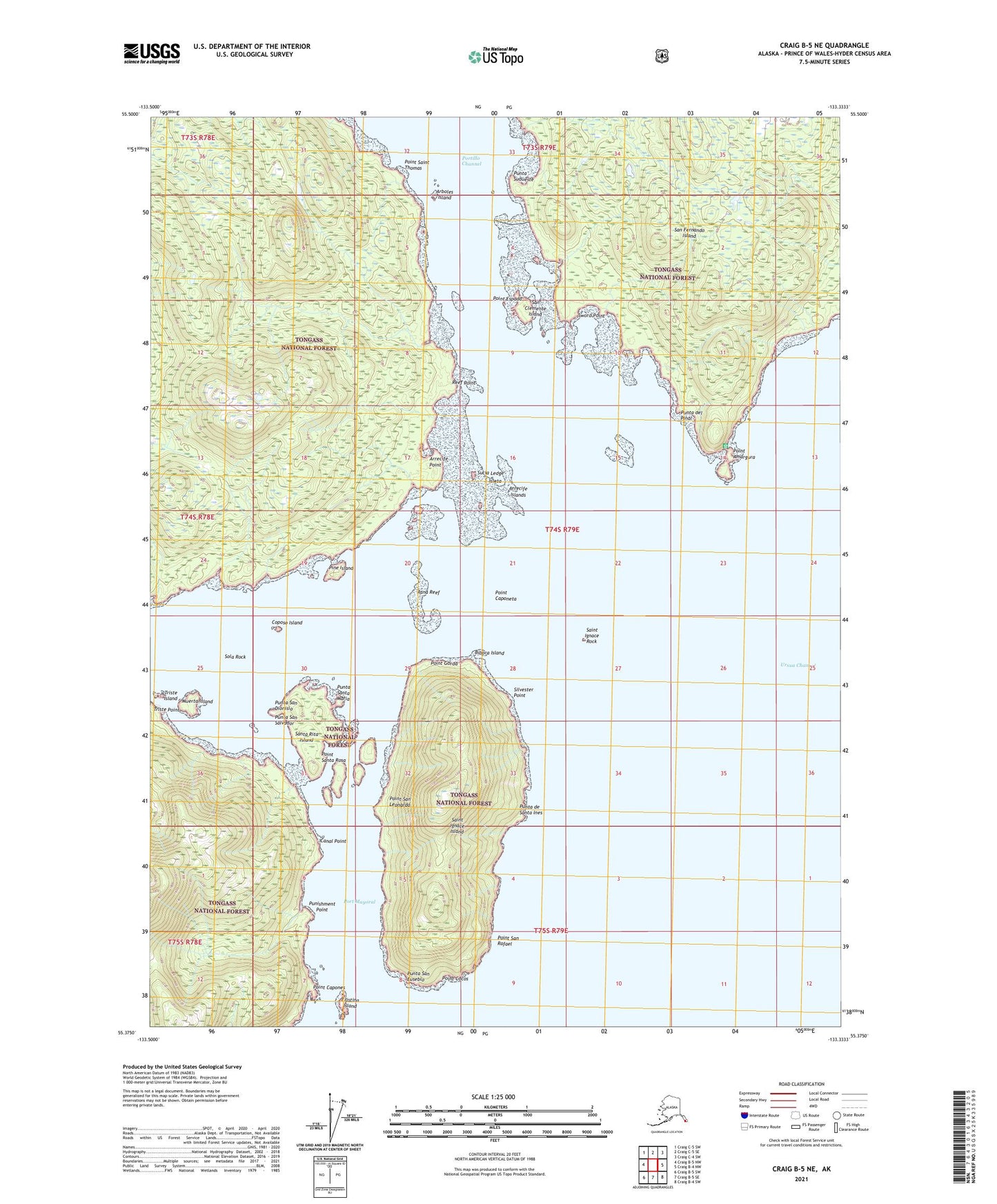 Craig B-5 NE Alaska US Topo Map Image