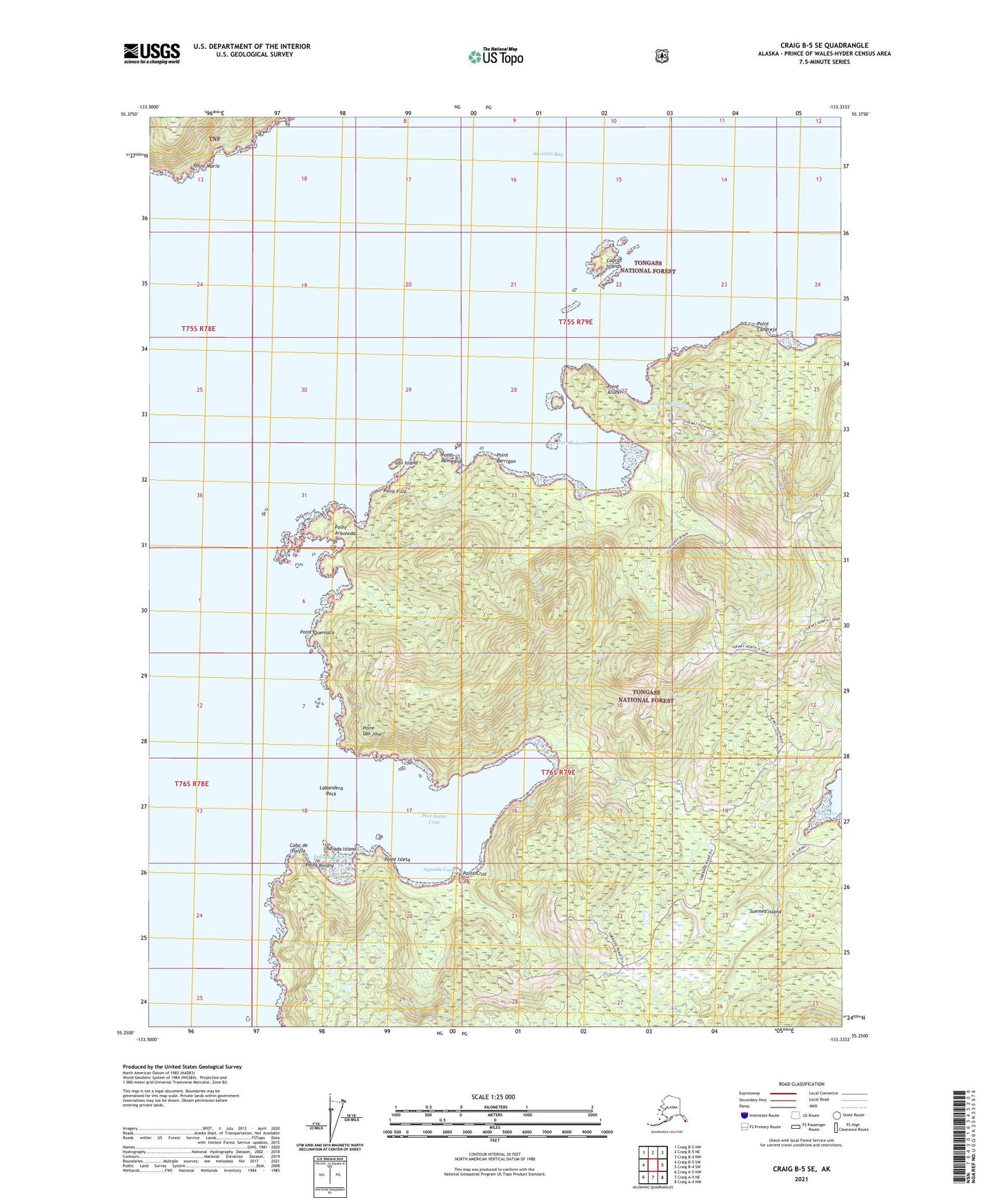 Craig B-5 SE Alaska US Topo Map Image