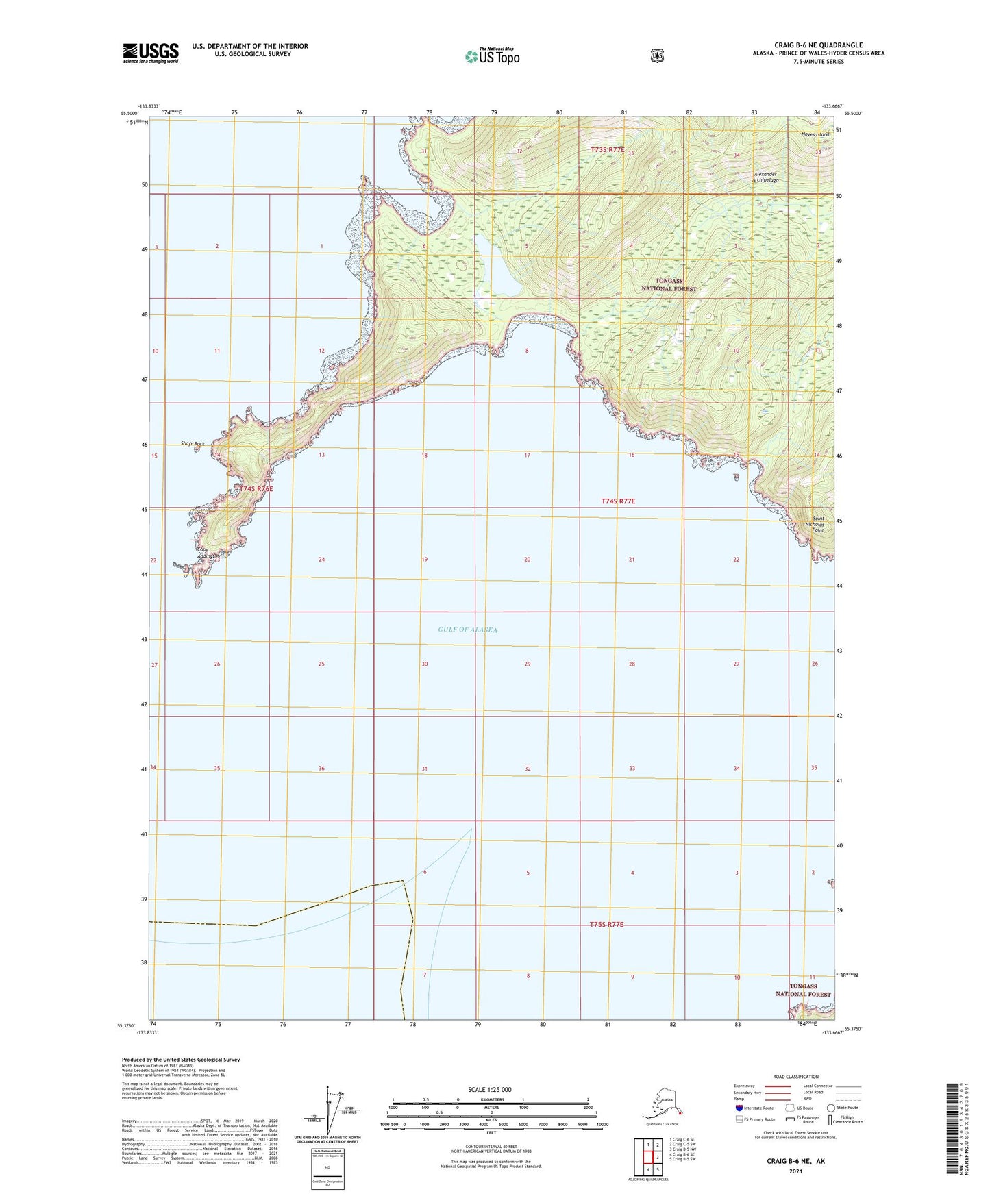Craig B-6 NE Alaska US Topo Map Image
