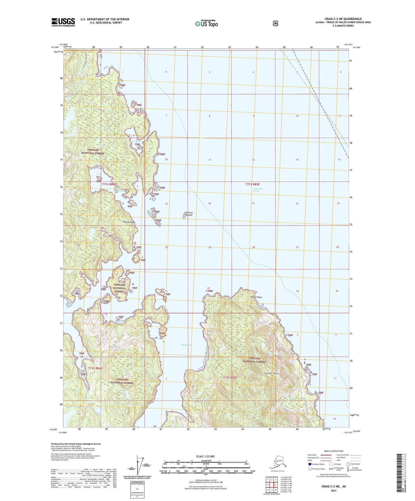 Craig C-2 NE Alaska US Topo Map Image
