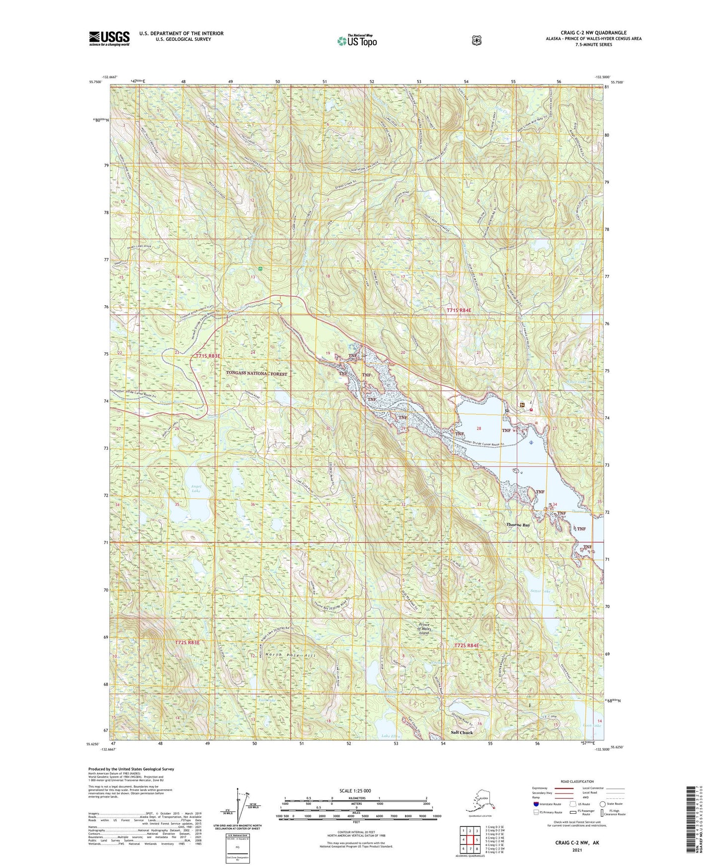 Craig C-2 NW Alaska US Topo Map Image