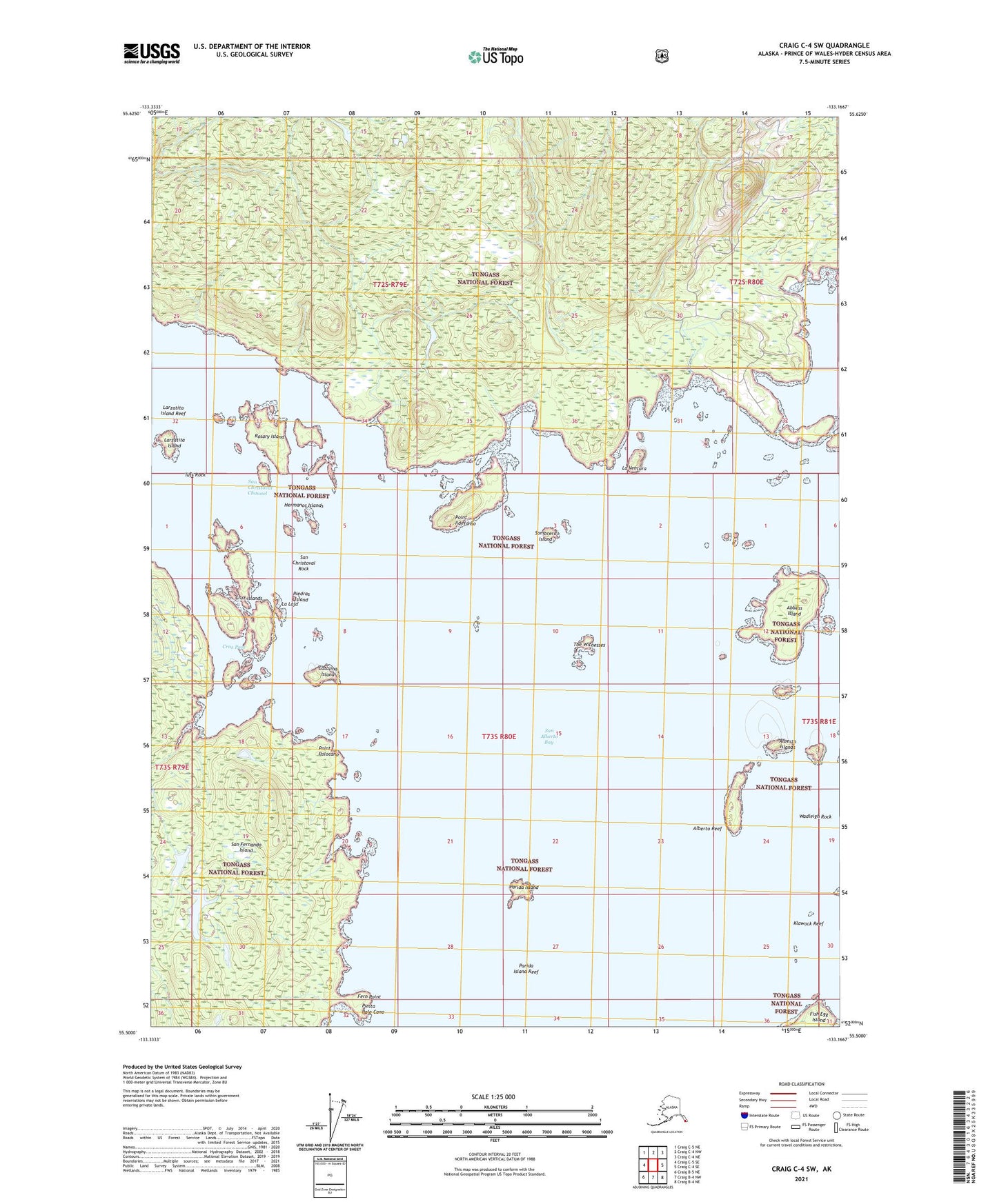 Craig C-4 SW Alaska US Topo Map Image