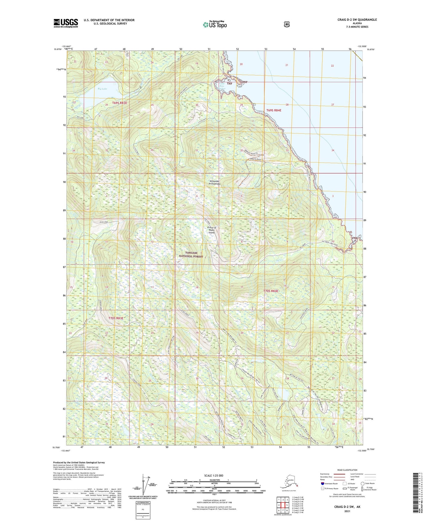 Craig D-2 SW Alaska US Topo Map Image