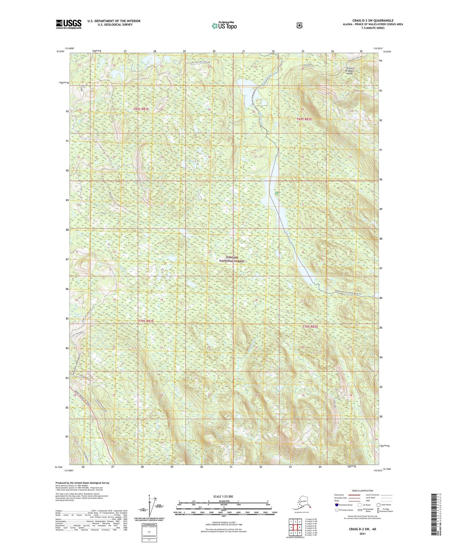 Craig D-3 SW Alaska US Topo Map Image