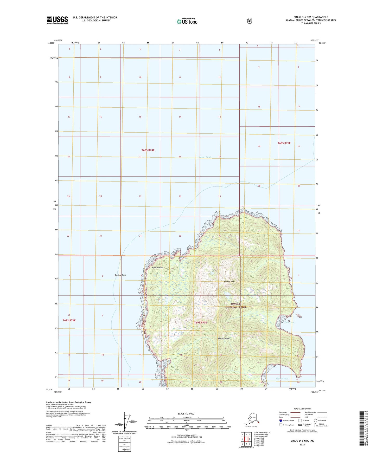 Craig D-6 NW Alaska US Topo Map Image
