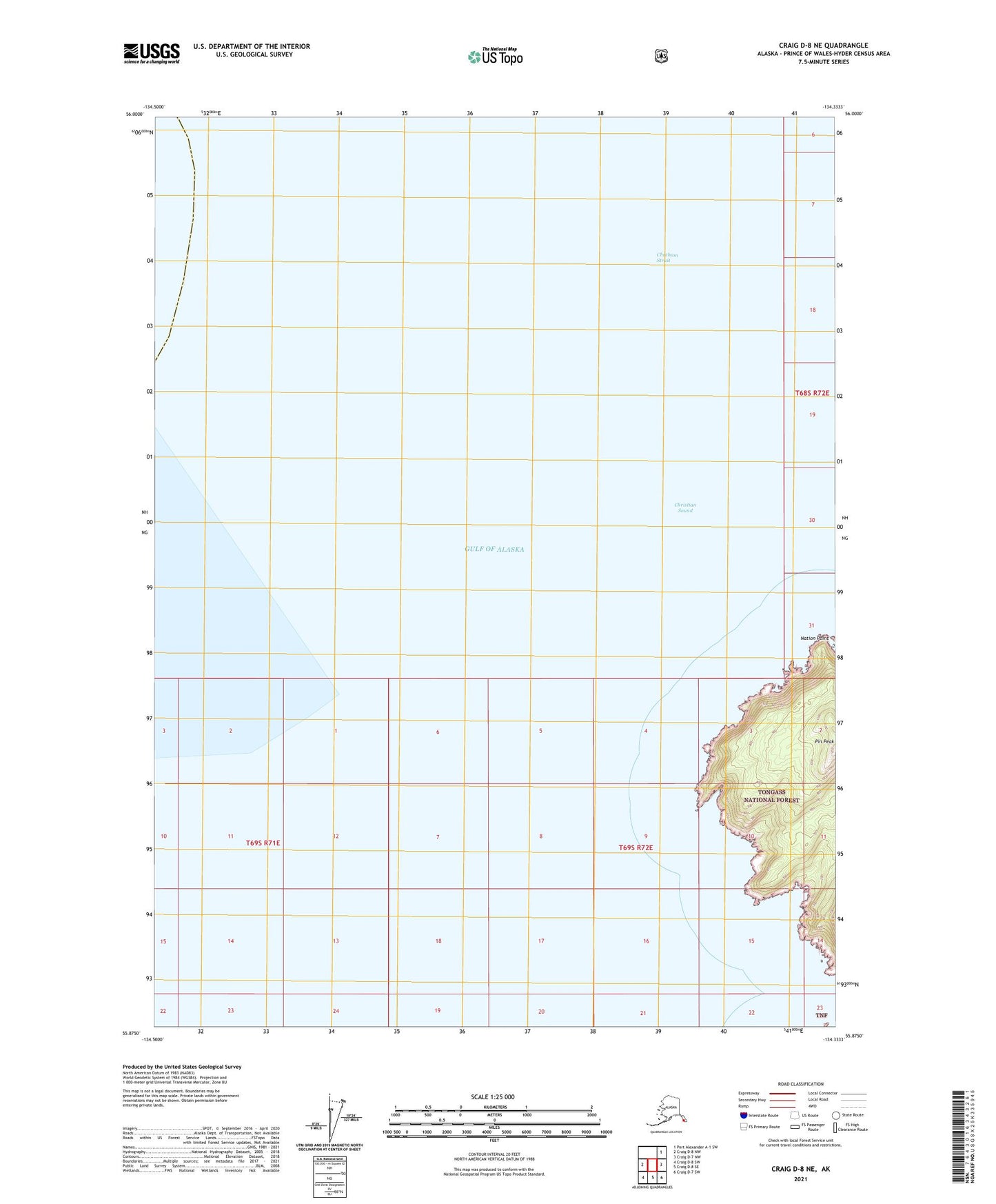 Craig D-8 NE Alaska US Topo Map Image