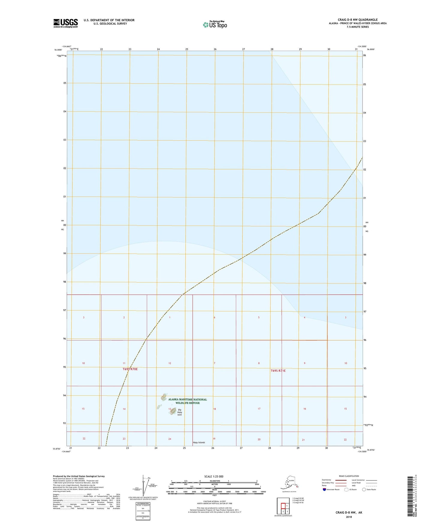 Craig D-8 NW Alaska US Topo Map Image