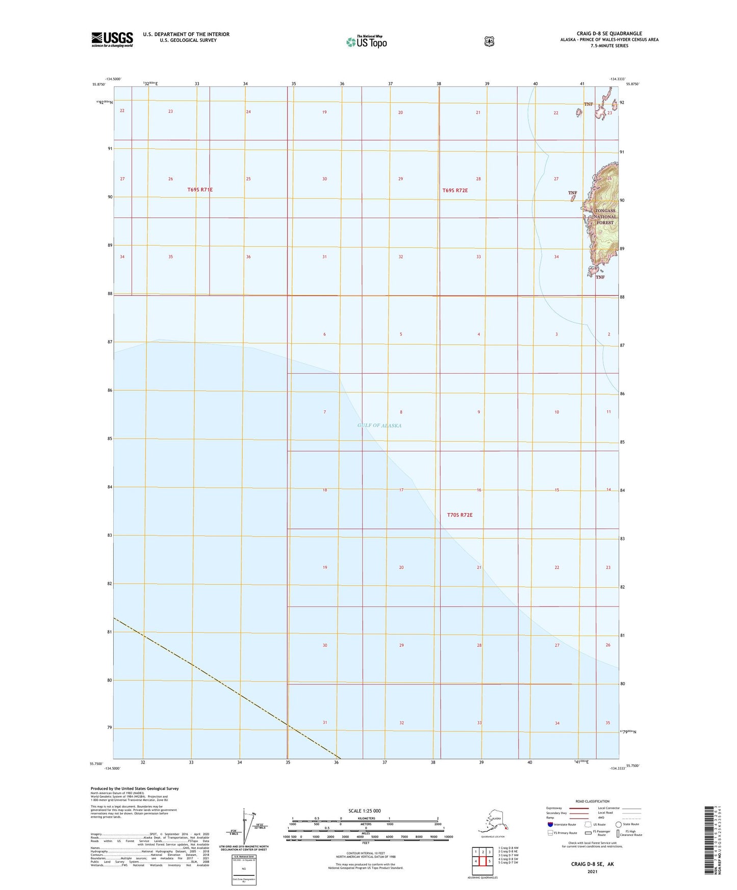 Craig D-8 SE Alaska US Topo Map Image