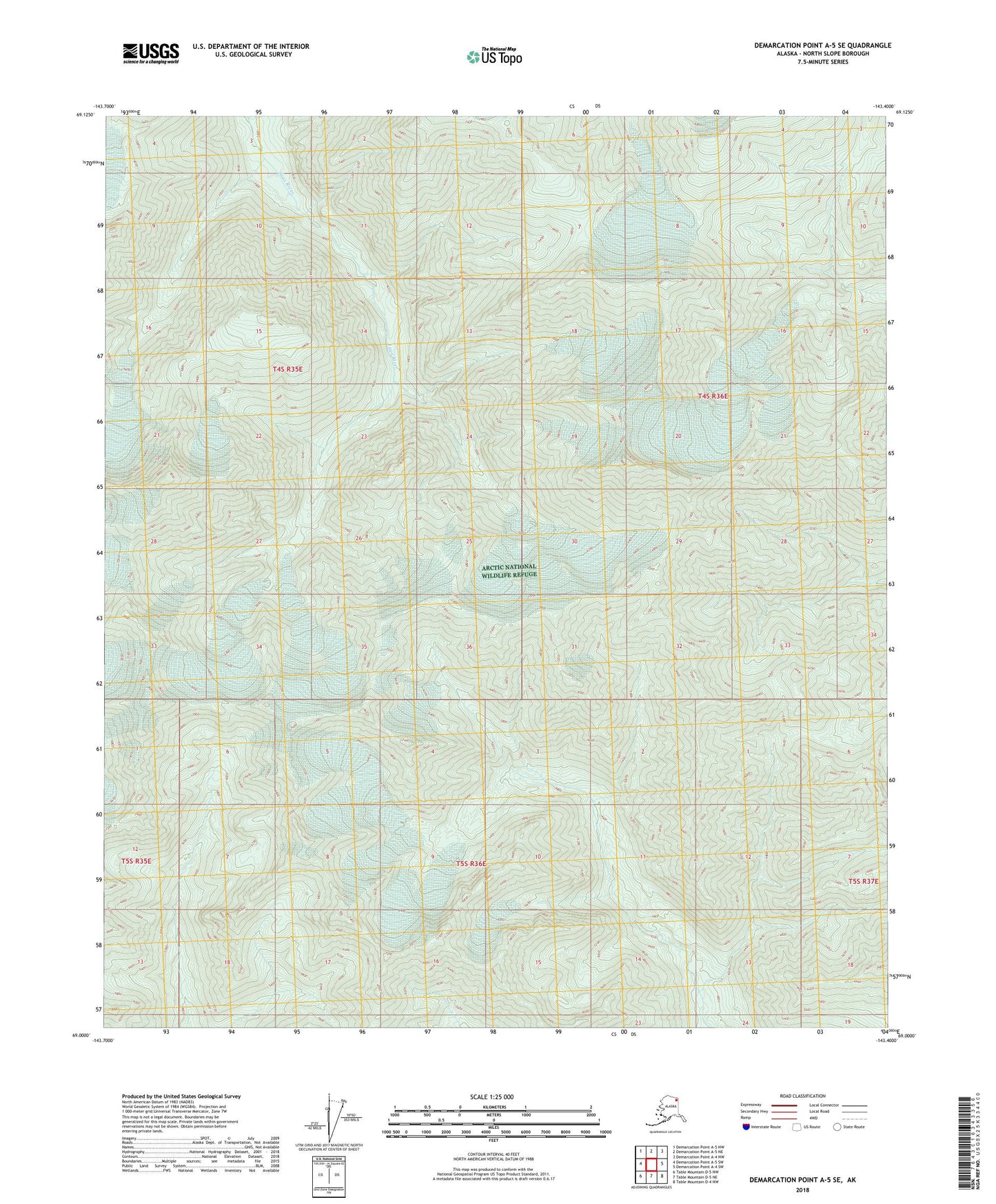 Demarcation Point A-5 SE Alaska US Topo Map Image