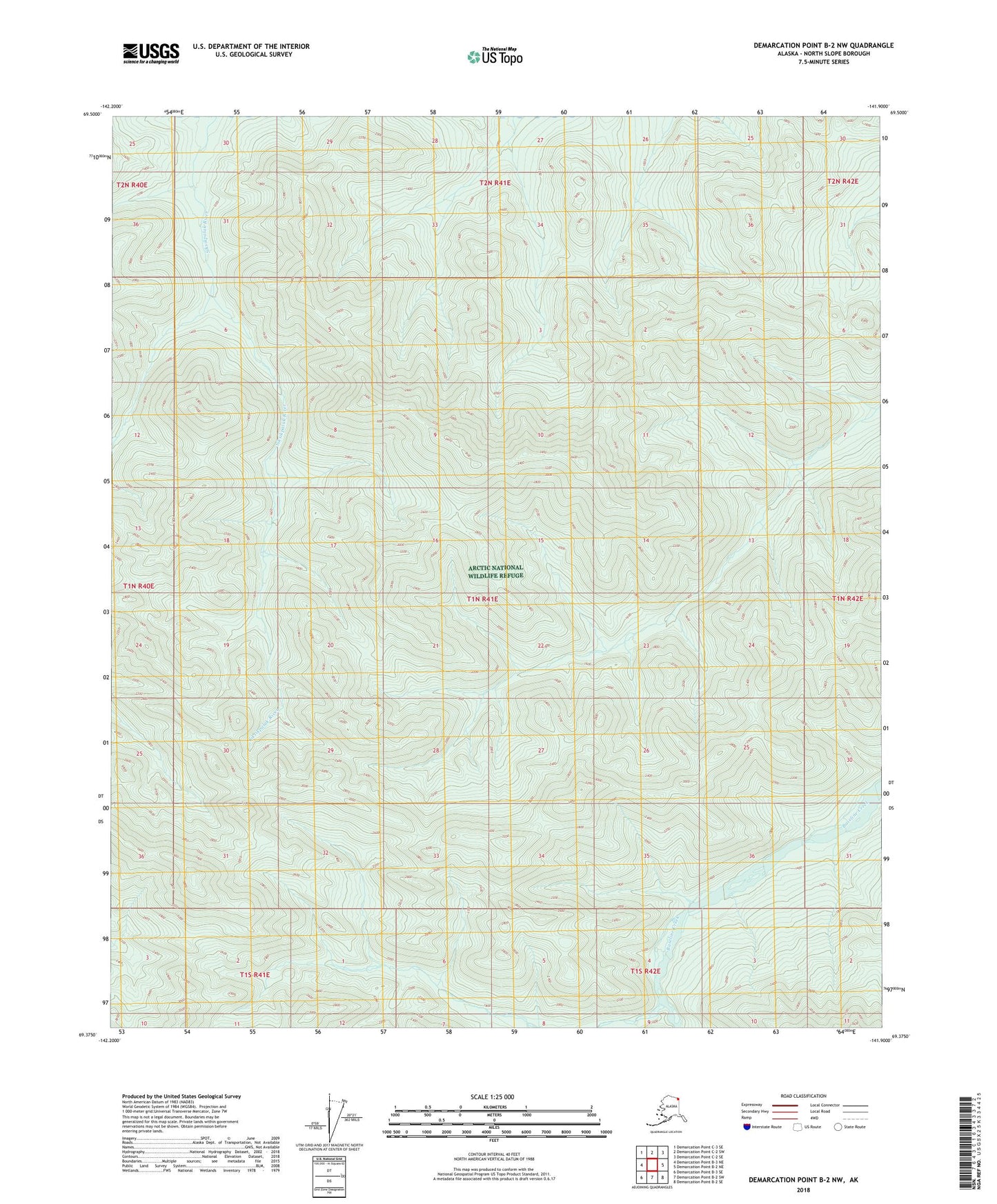 Demarcation Point B-2 NW Alaska US Topo Map Image