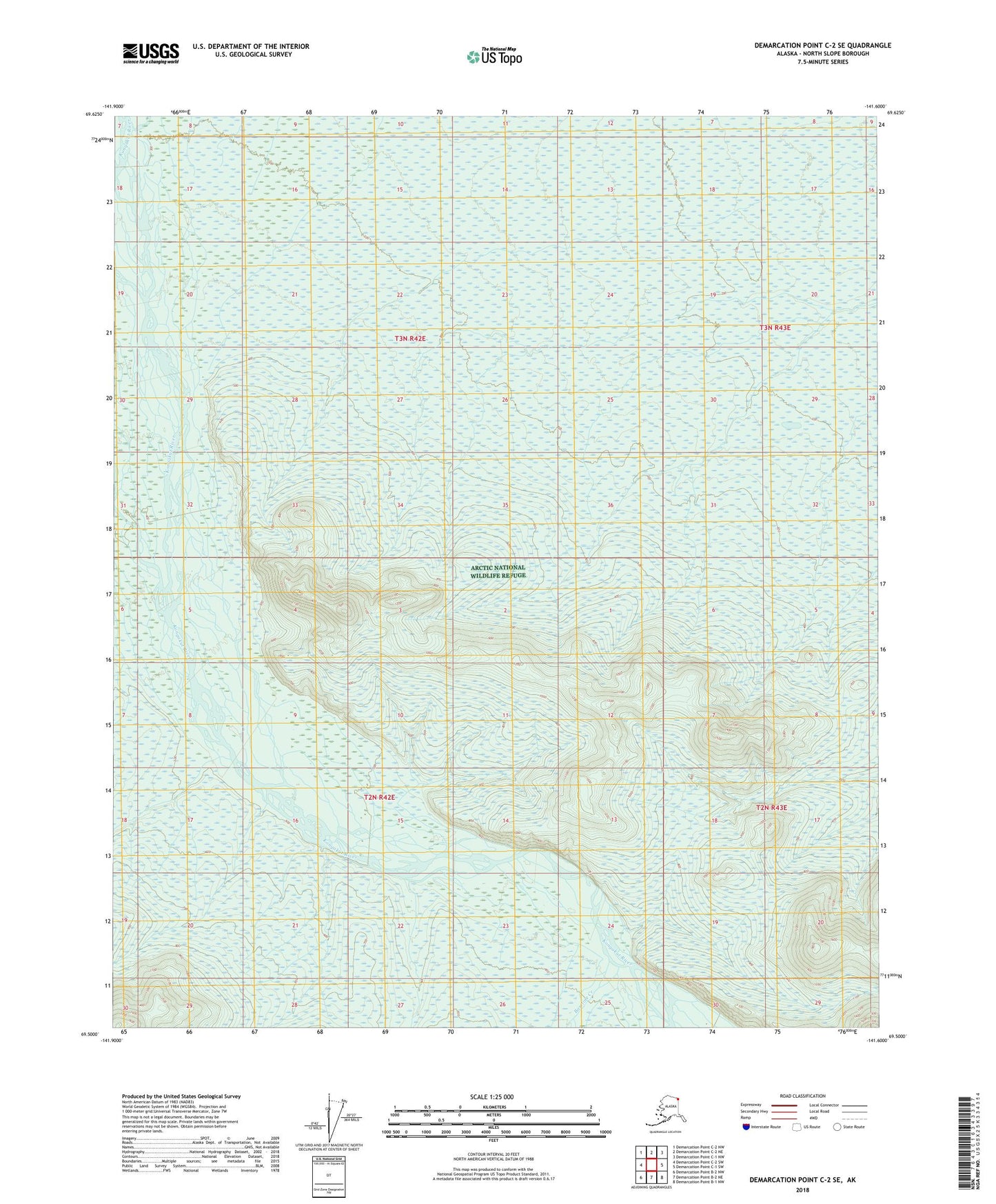 Demarcation Point C-2 SE Alaska US Topo Map Image