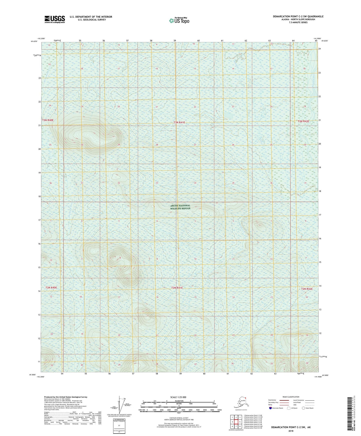 Demarcation Point C-2 SW Alaska US Topo Map Image