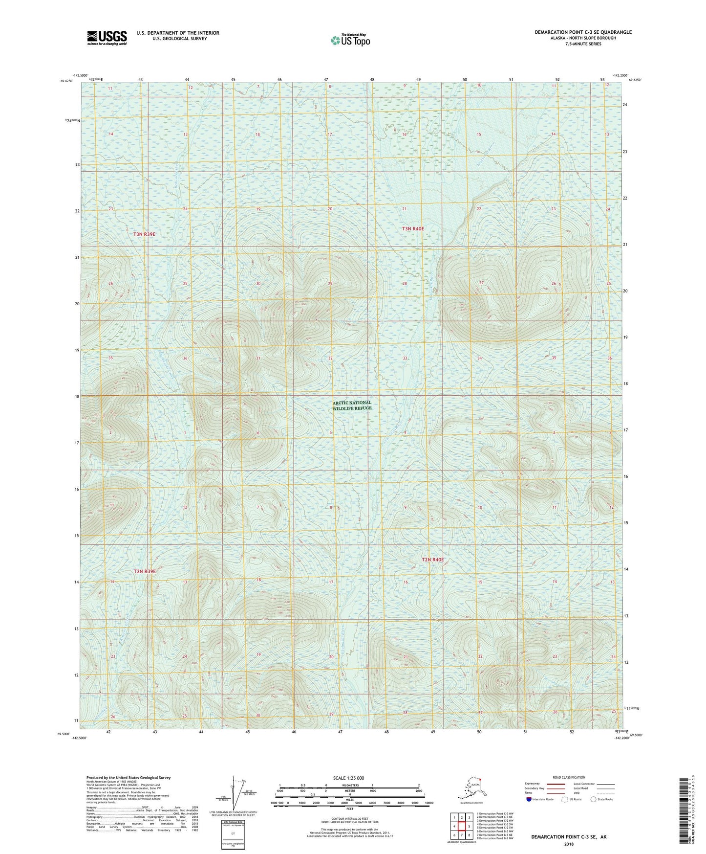 Demarcation Point C-3 SE Alaska US Topo Map Image