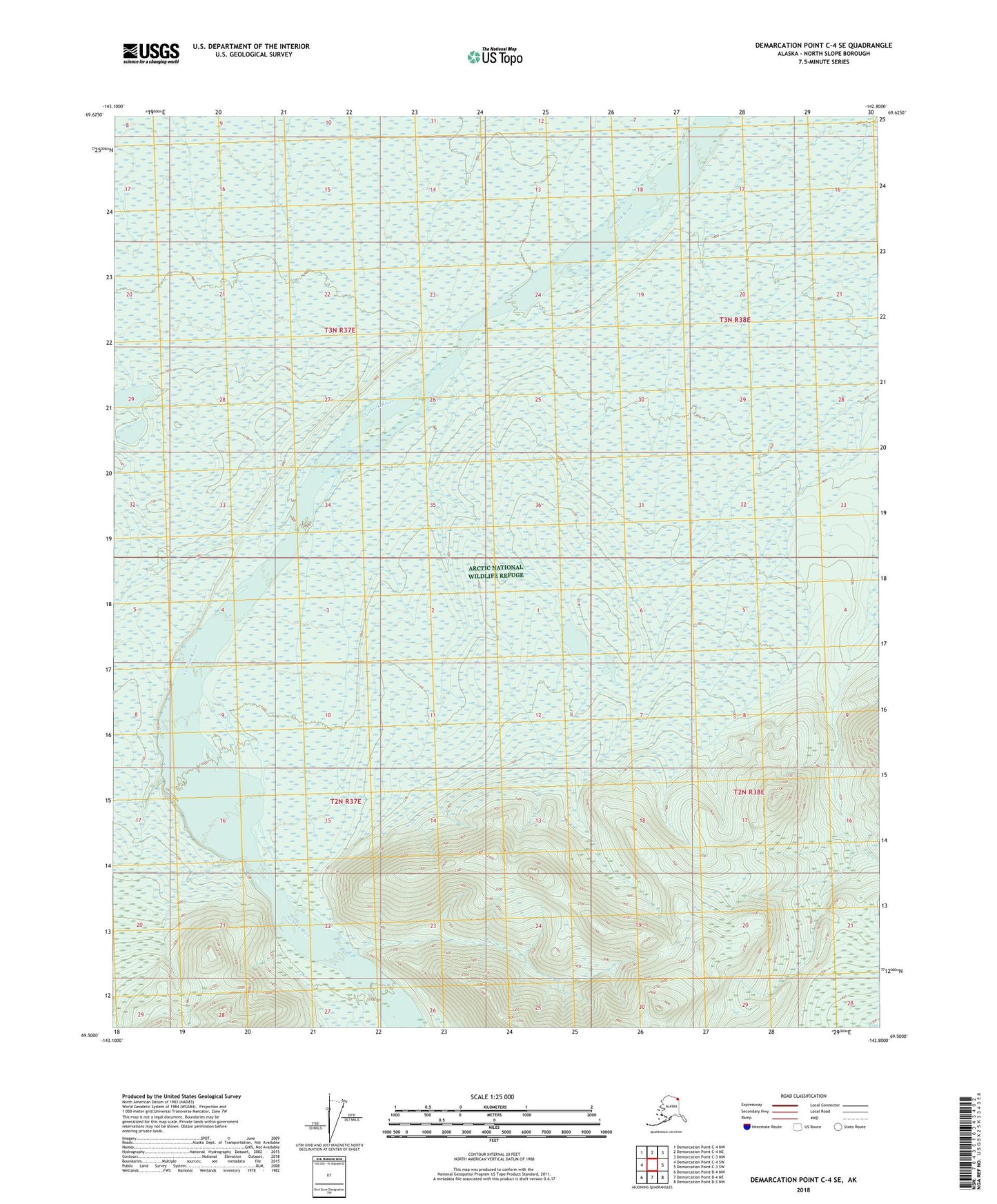 Demarcation Point C-4 SE Alaska US Topo Map Image