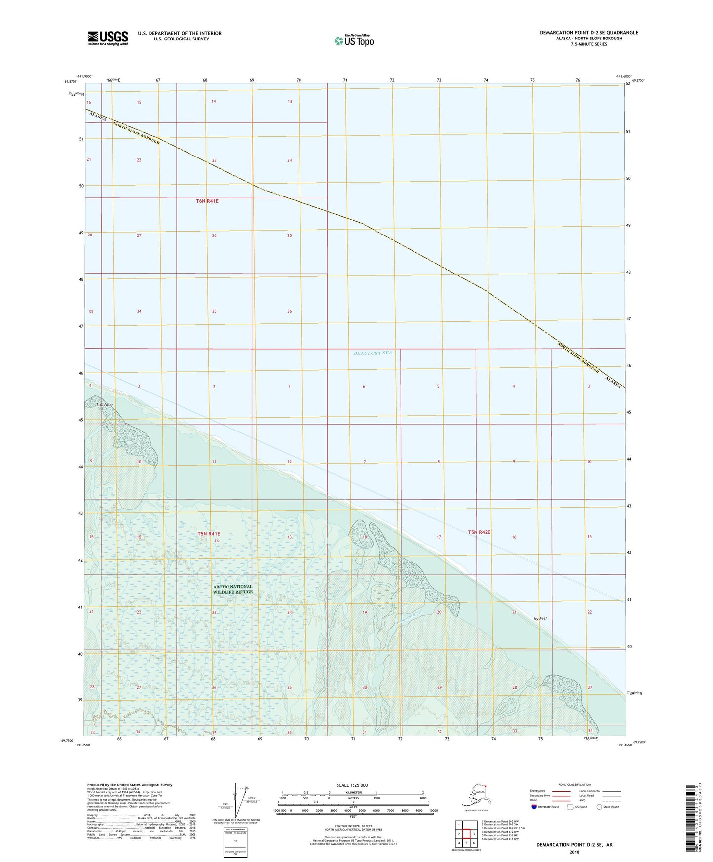 Demarcation Point D-2 SE Alaska US Topo Map Image
