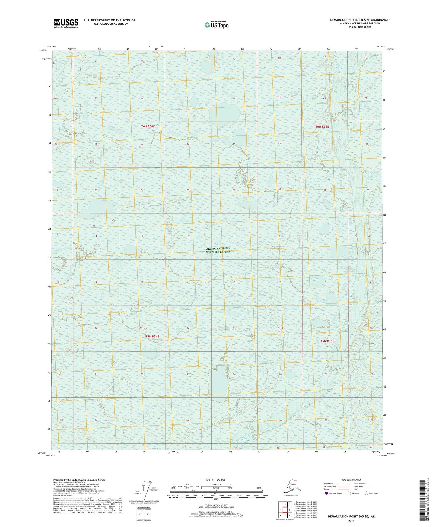 Demarcation Point D-5 SE Alaska US Topo Map Image
