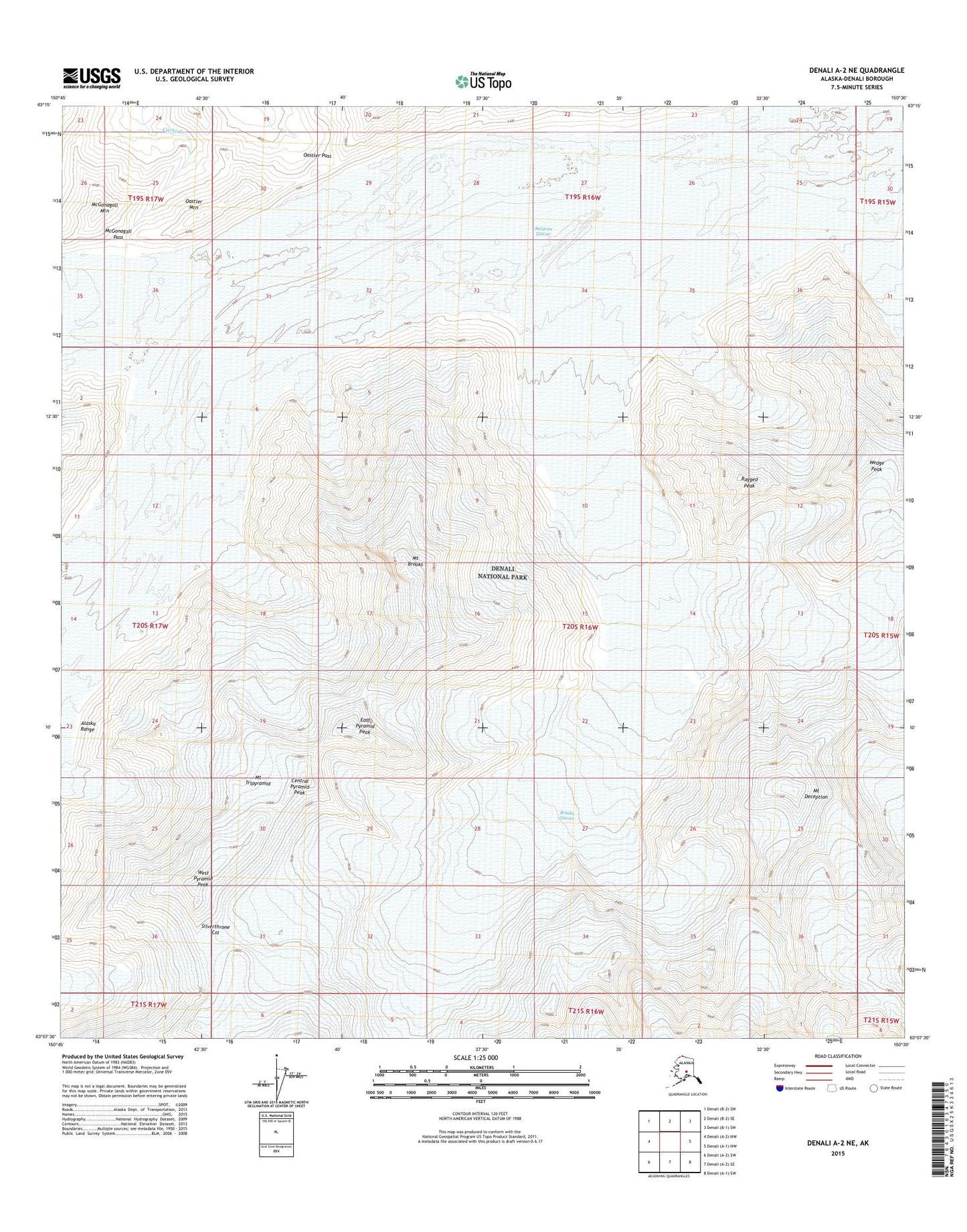 Denali A-2 NE Alaska US Topo Map Image