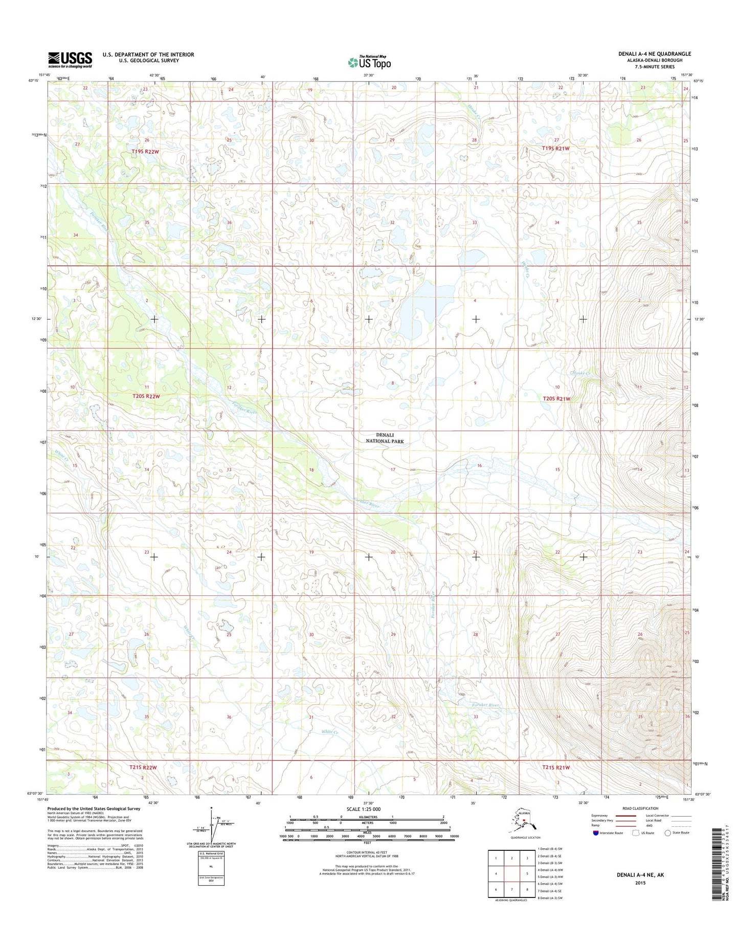 Denali A-4 NE Alaska US Topo Map Image