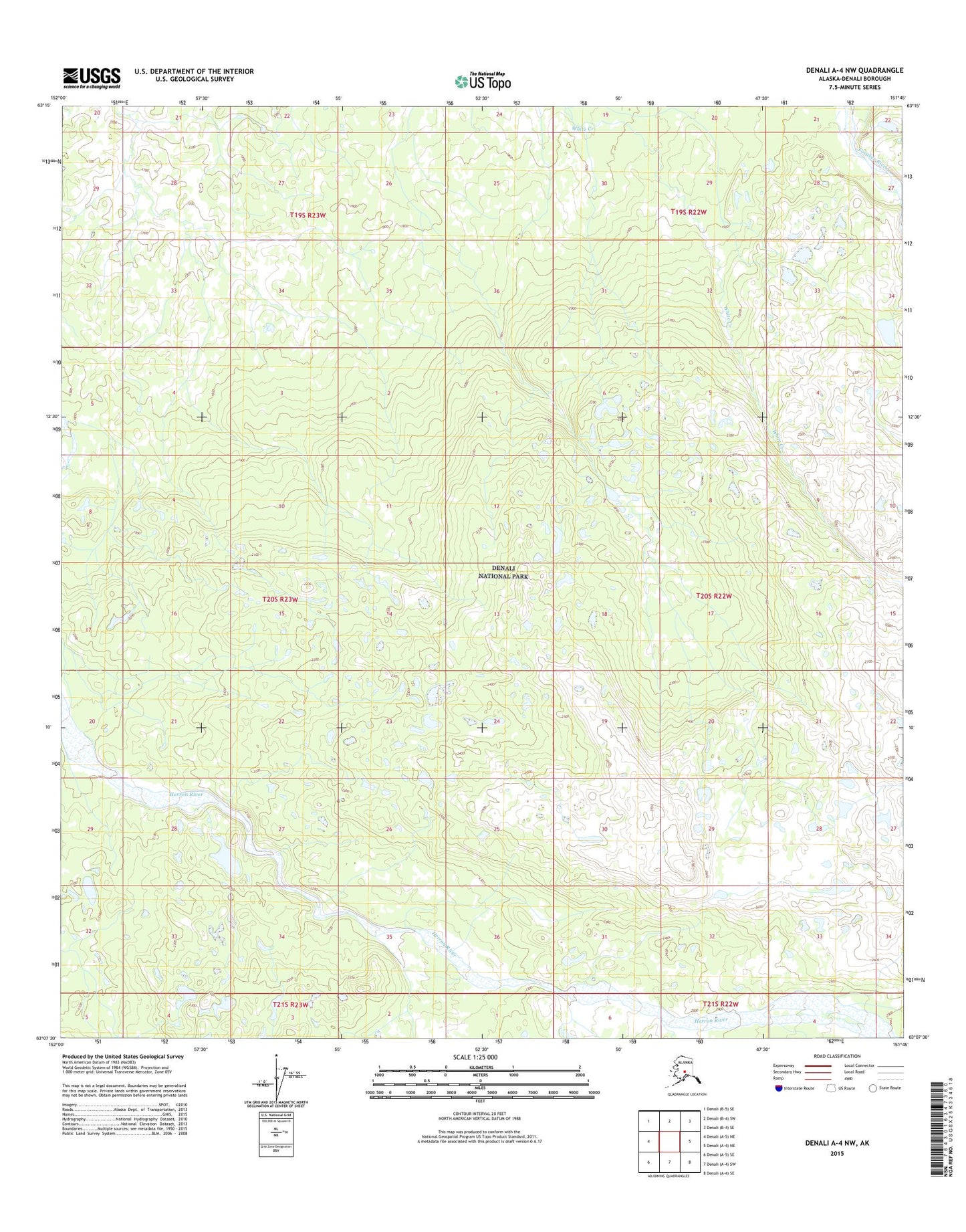 Denali A-4 NW Alaska US Topo Map Image