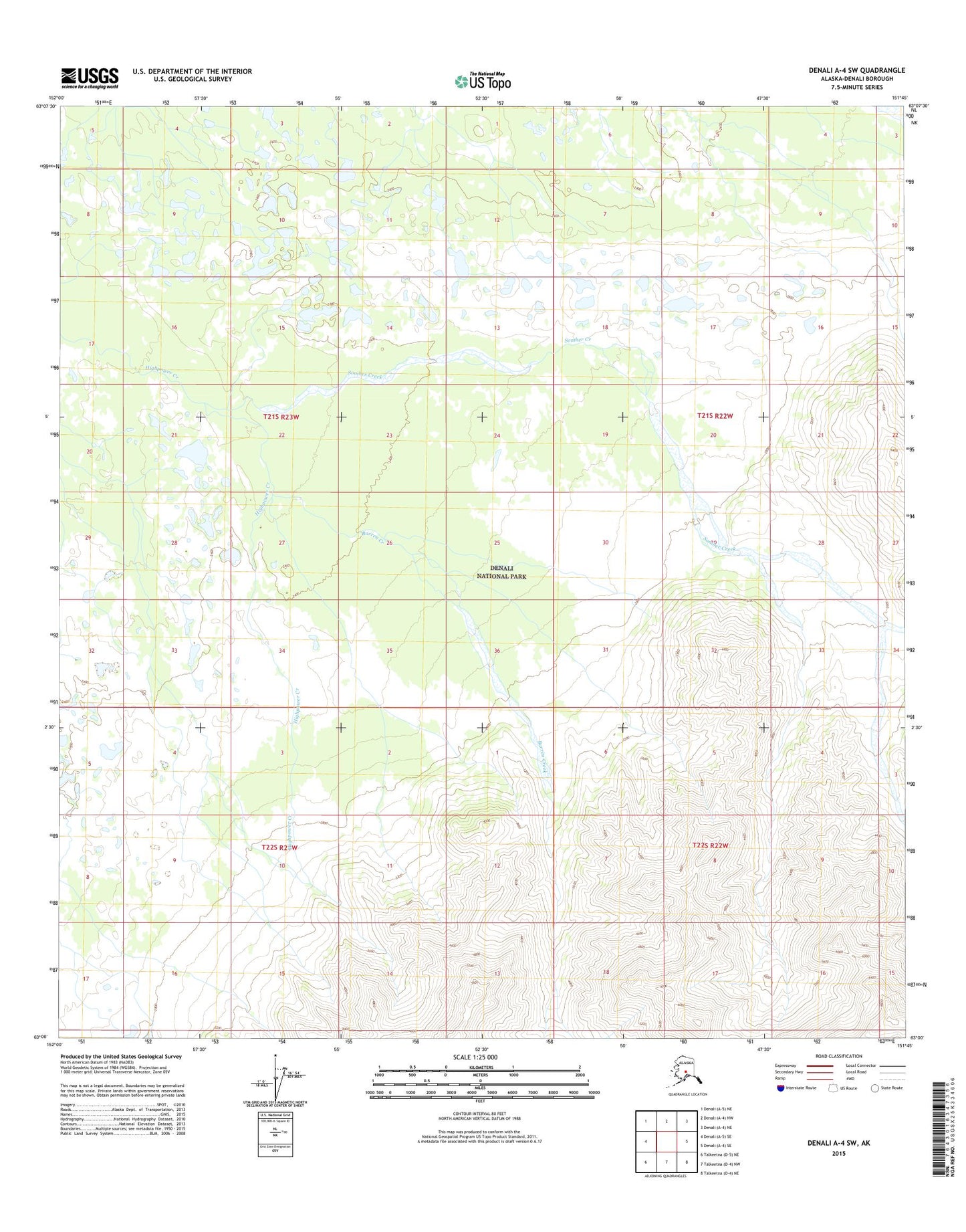 Denali A-4 SW Alaska US Topo Map Image