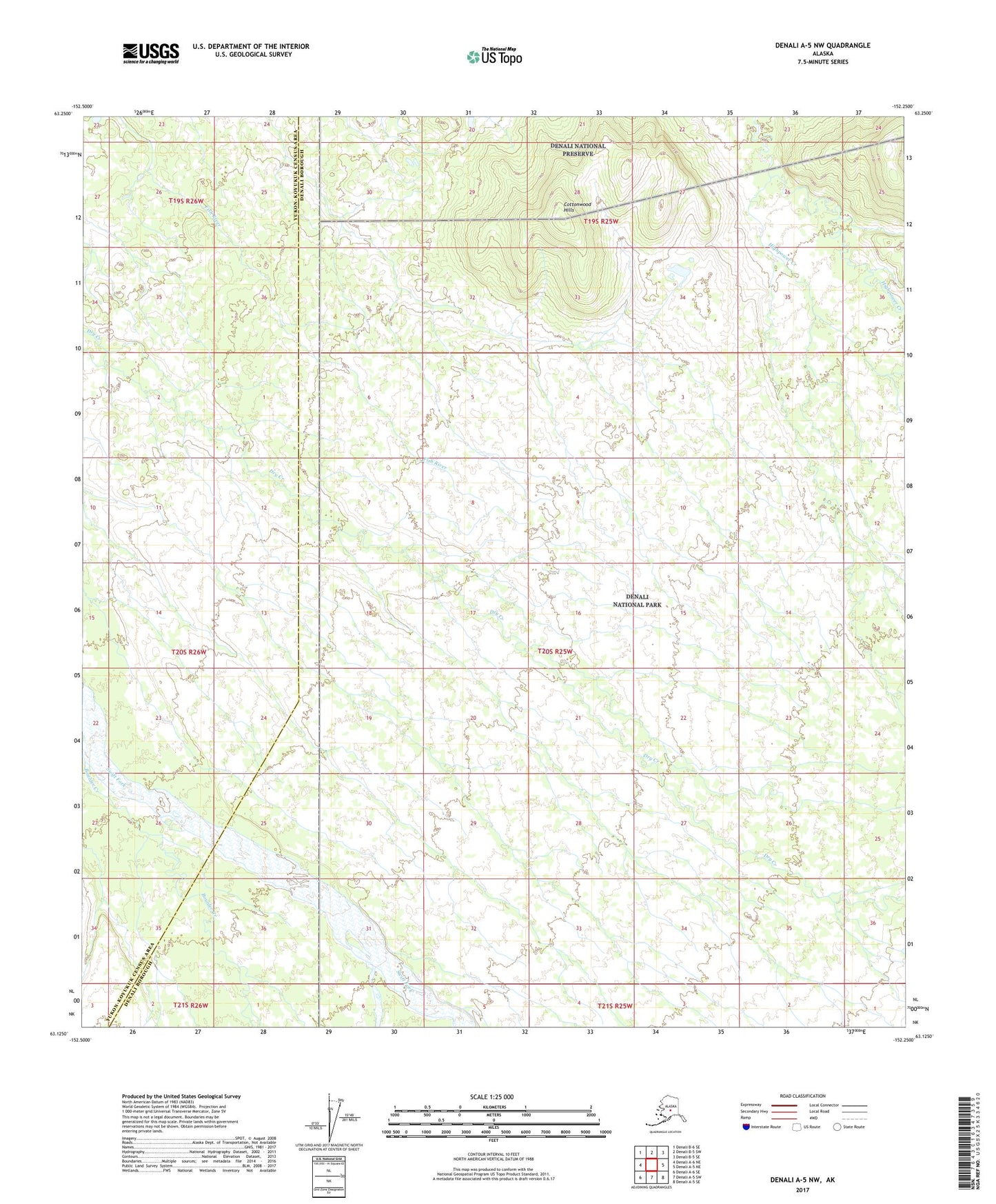 Denali A-5 NW Alaska US Topo Map Image