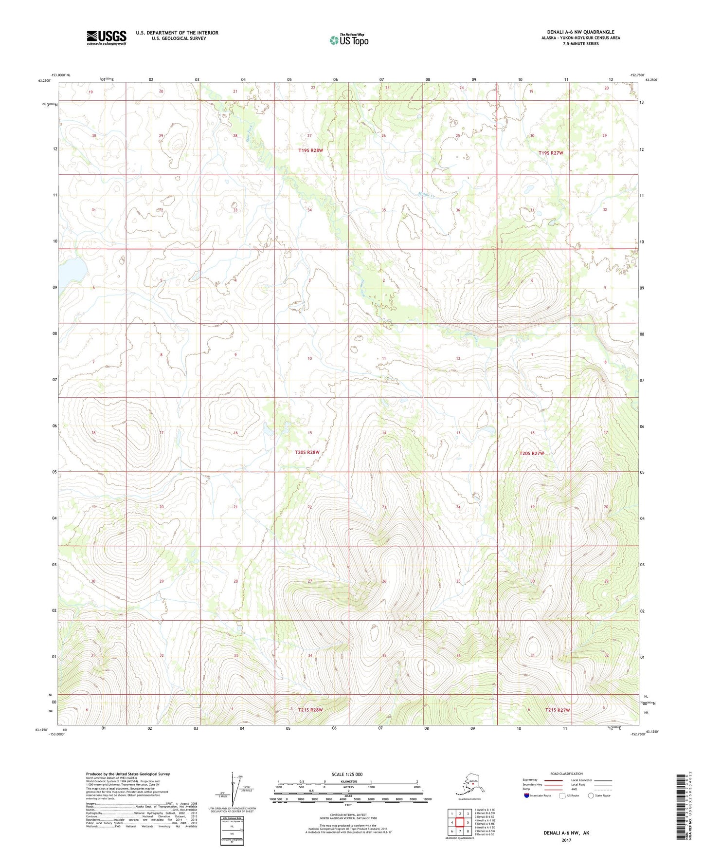 Denali A-6 NW Alaska US Topo Map Image