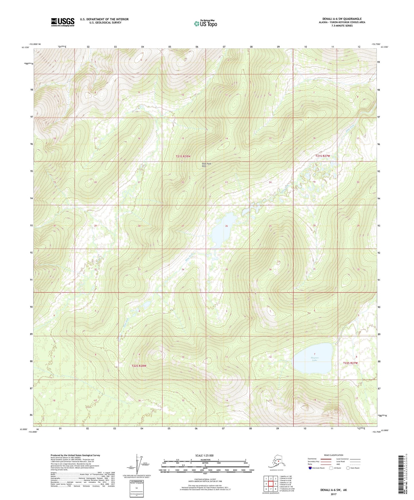 Denali A-6 SW Alaska US Topo Map Image