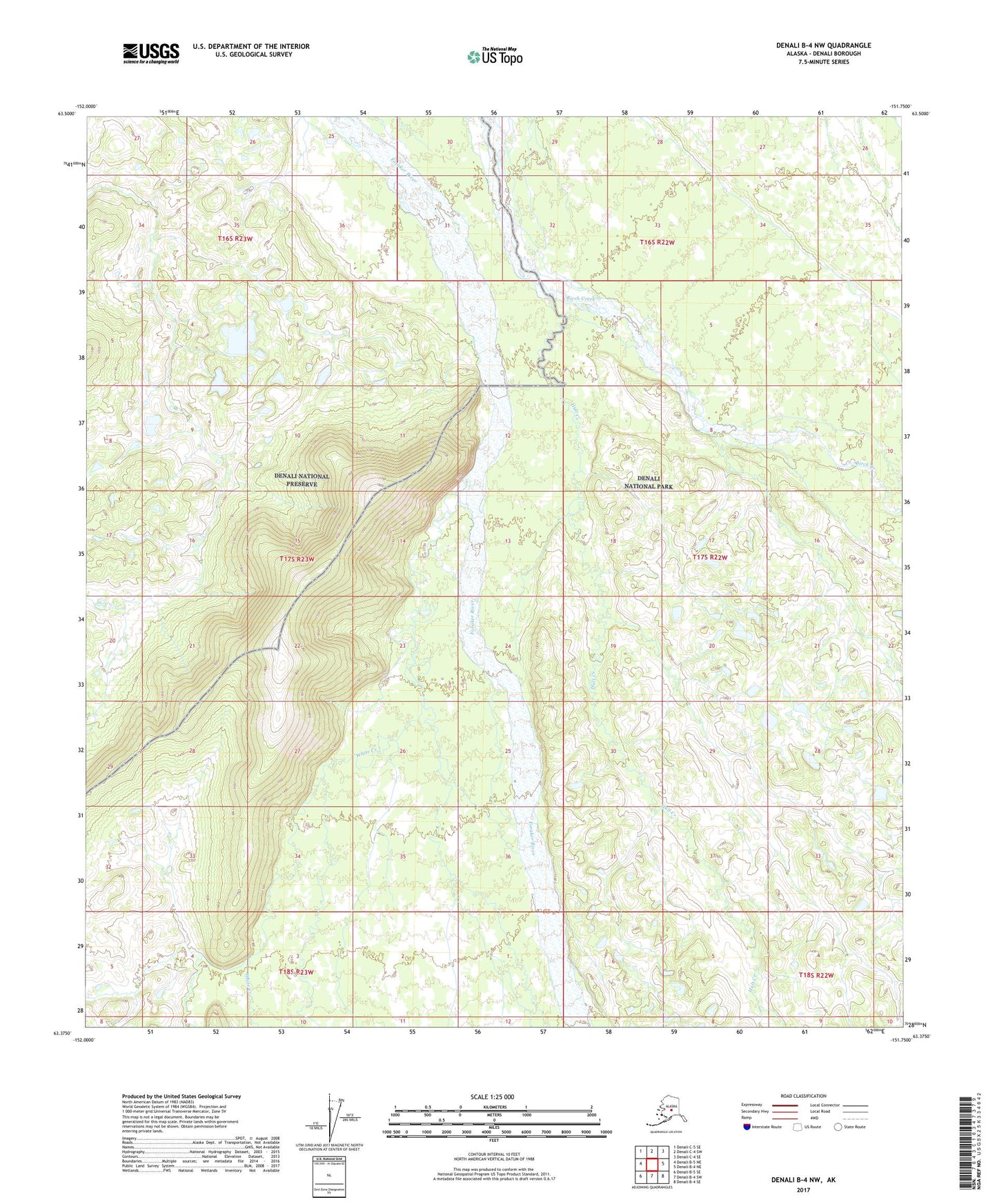 Denali B-4 NW Alaska US Topo Map Image