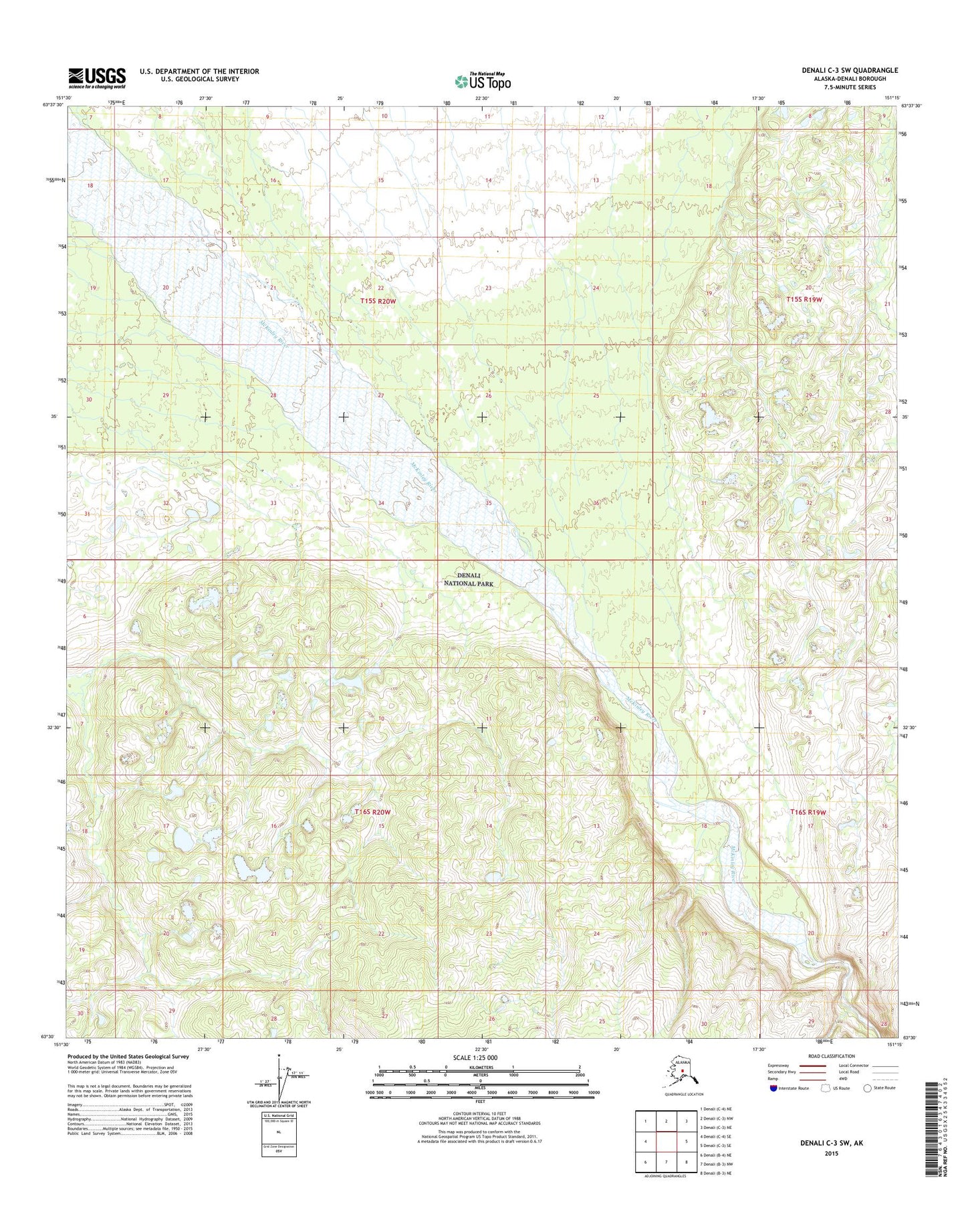 Denali C-3 SW Alaska US Topo Map Image