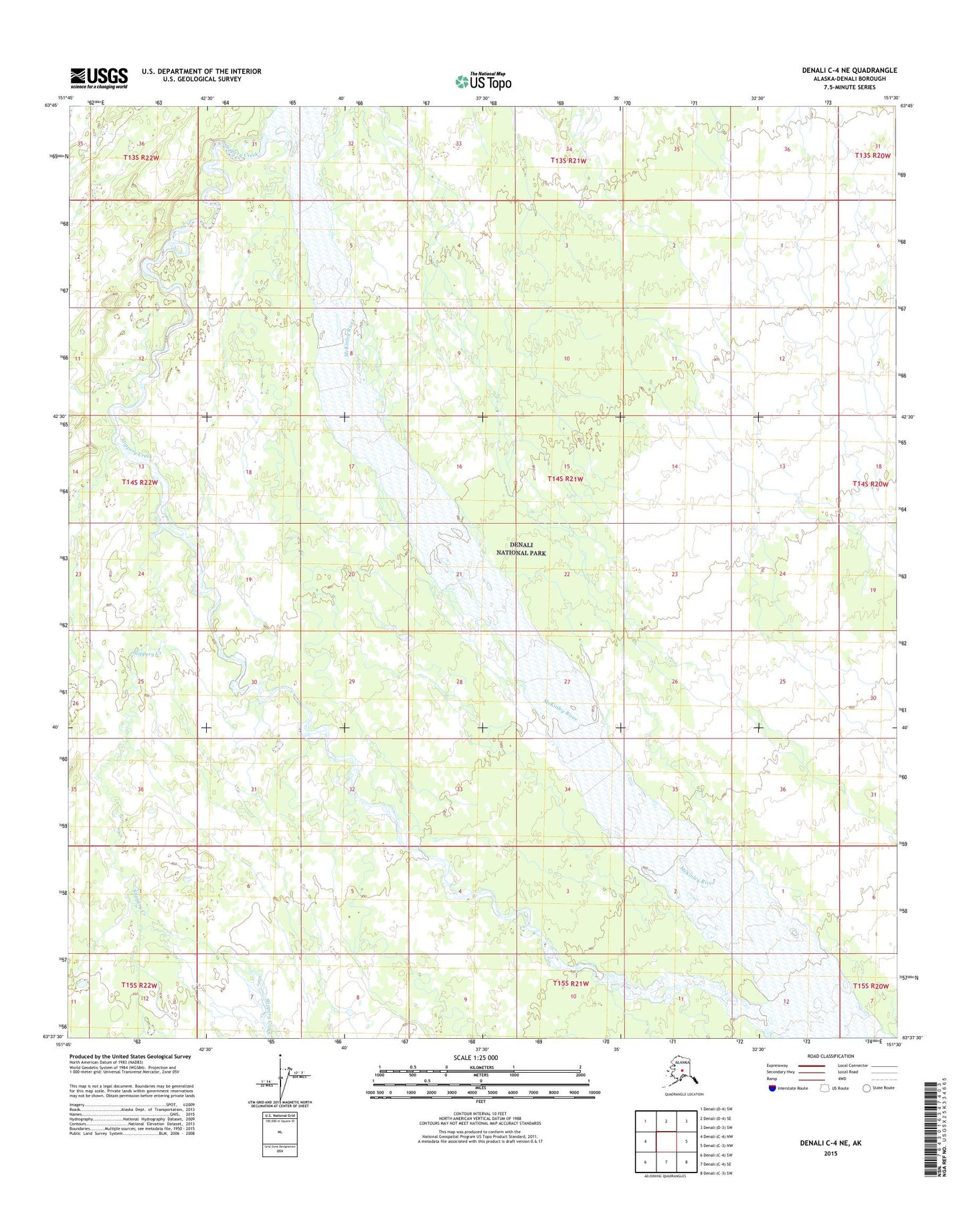 Denali C-4 NE Alaska US Topo Map Image