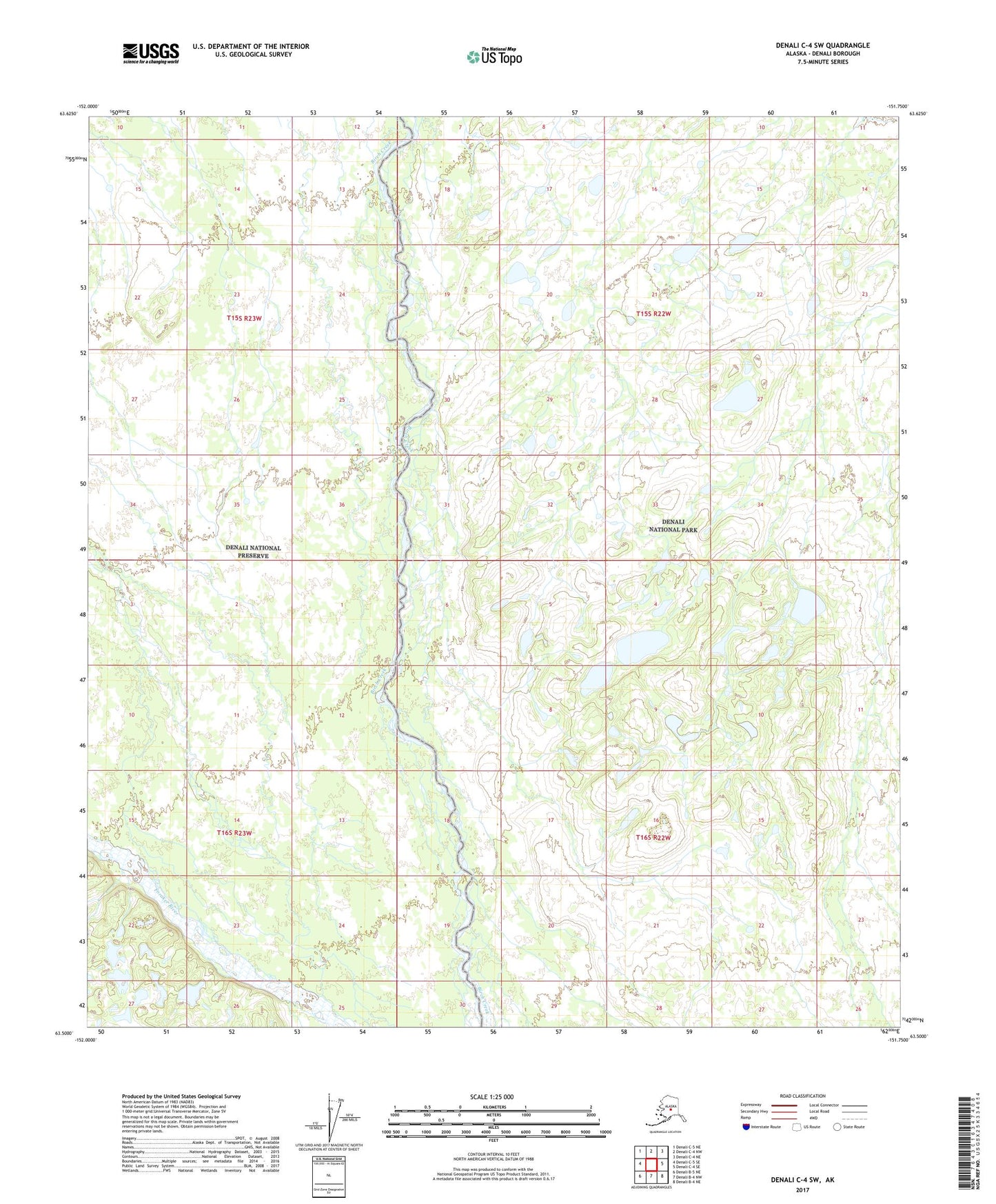Denali C-4 SW Alaska US Topo Map Image