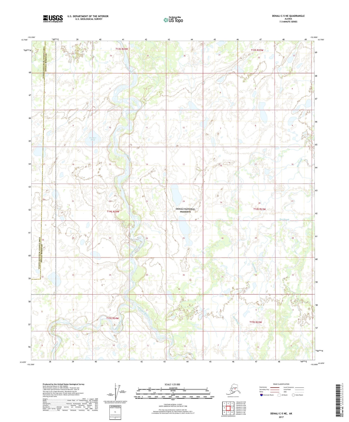 Denali C-5 NE Alaska US Topo Map Image