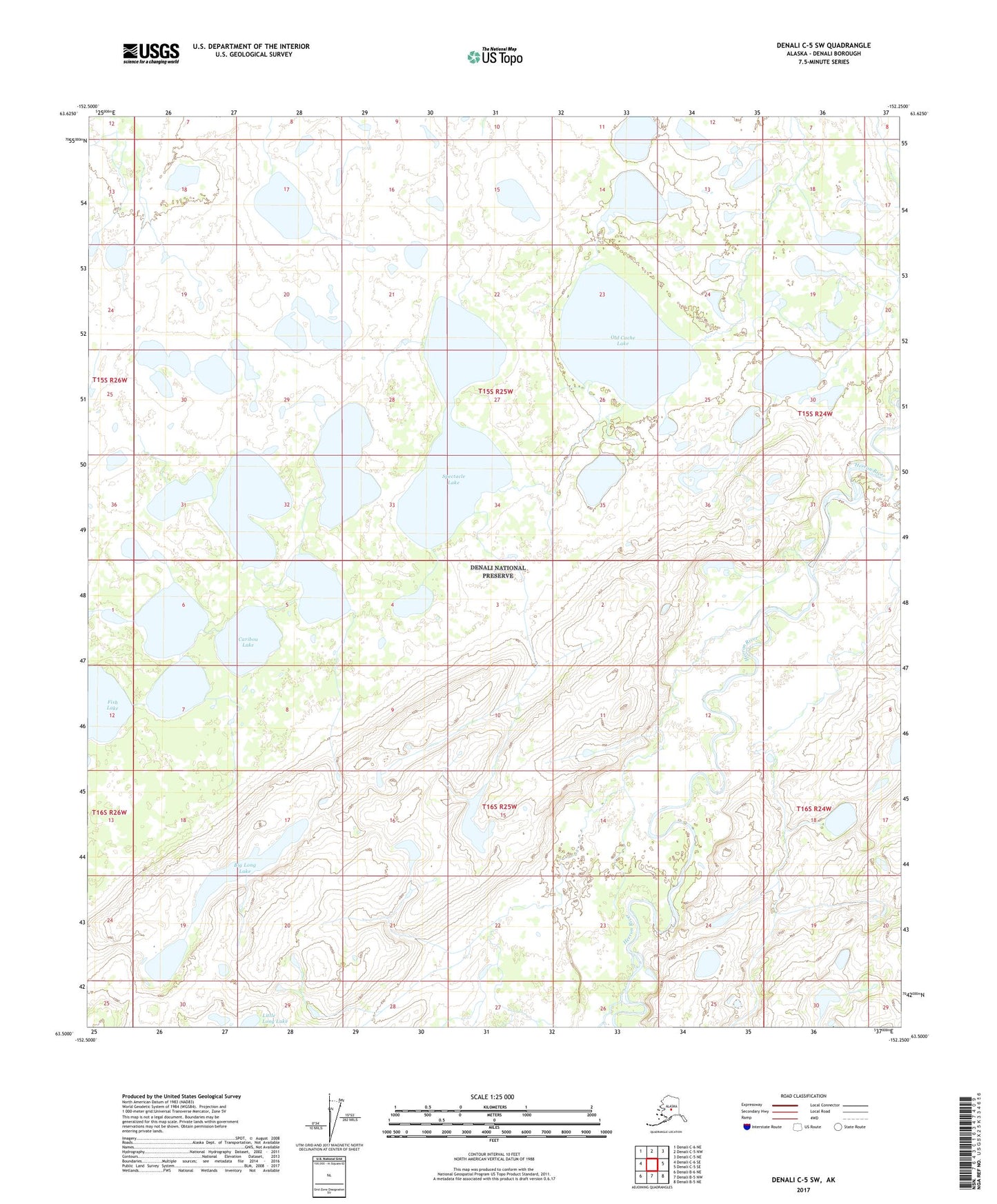 Denali C-5 SW Alaska US Topo Map Image
