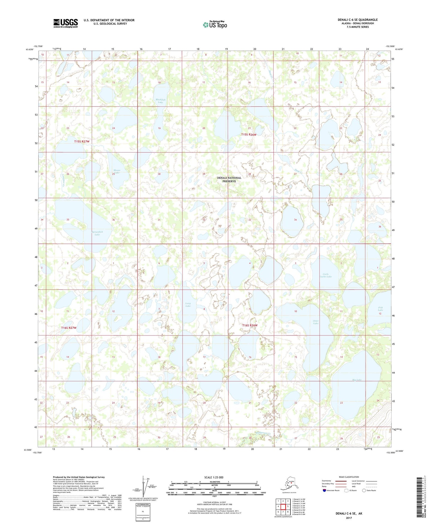 Denali C-6 SE Alaska US Topo Map Image