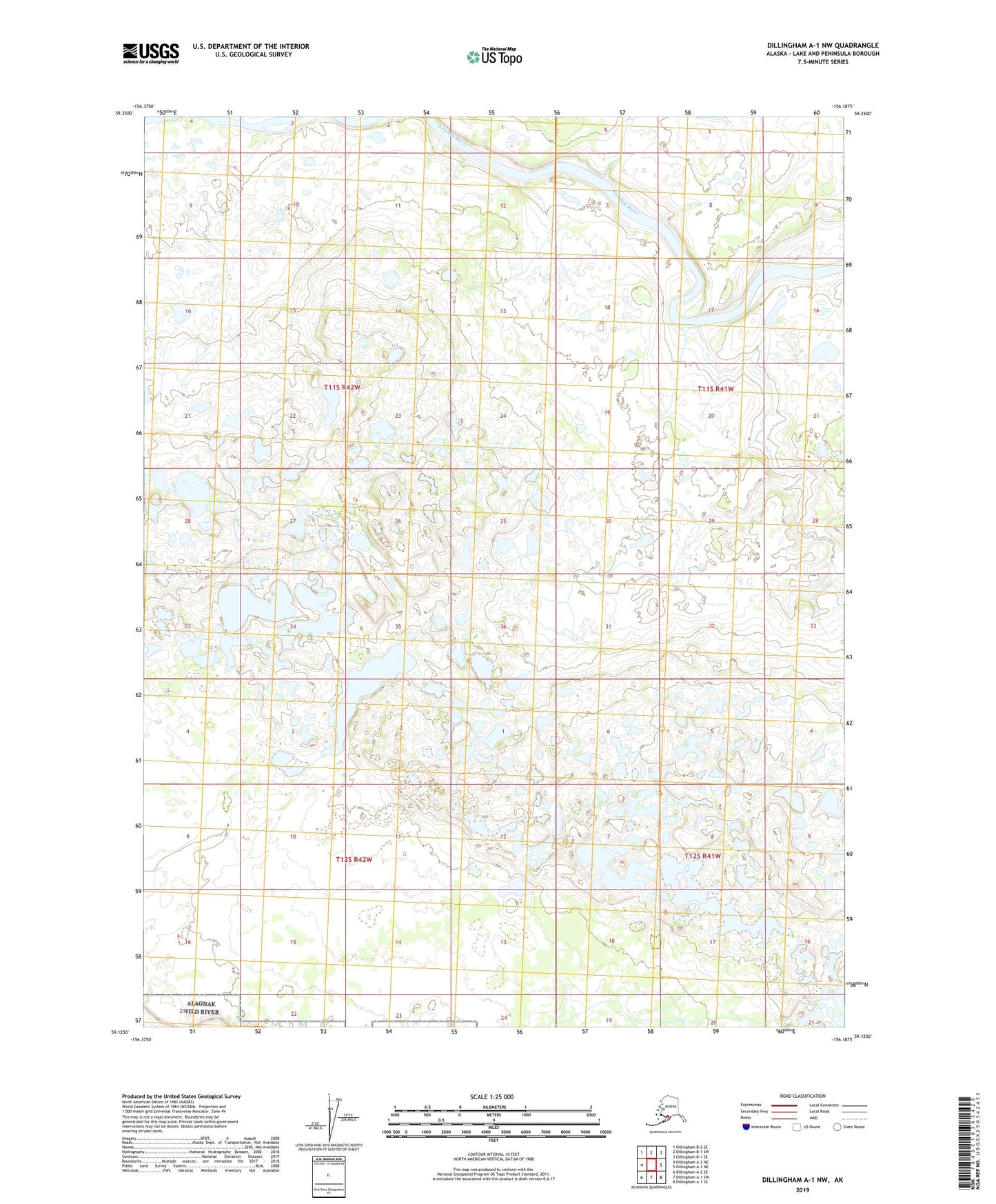 Dillingham A-1 NW Alaska US Topo Map Image