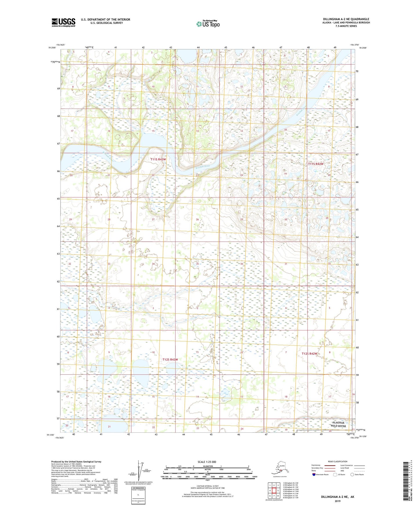 Dillingham A-2 NE Alaska US Topo Map Image