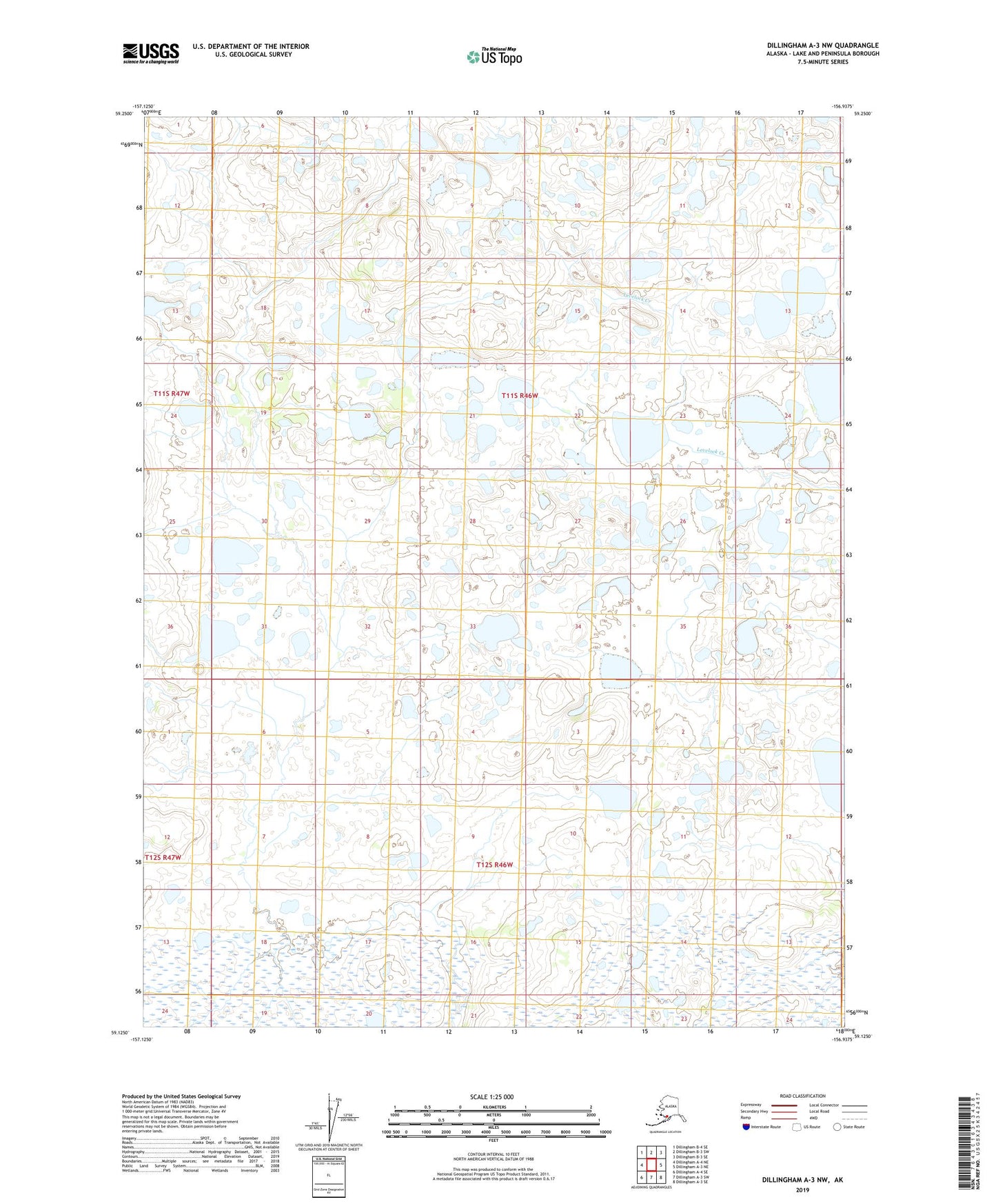 Dillingham A-3 NW Alaska US Topo Map Image