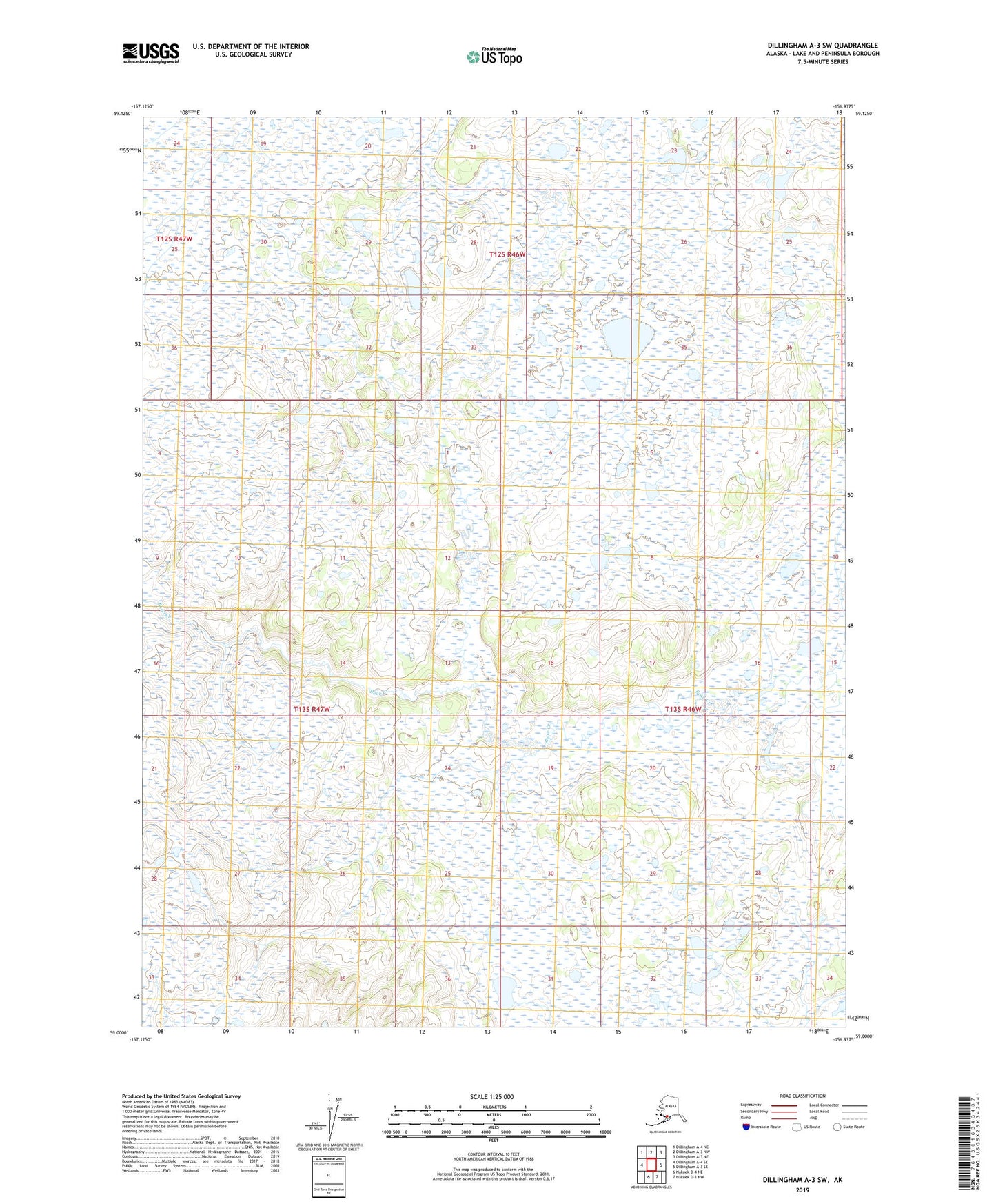 Dillingham A-3 SW Alaska US Topo Map Image