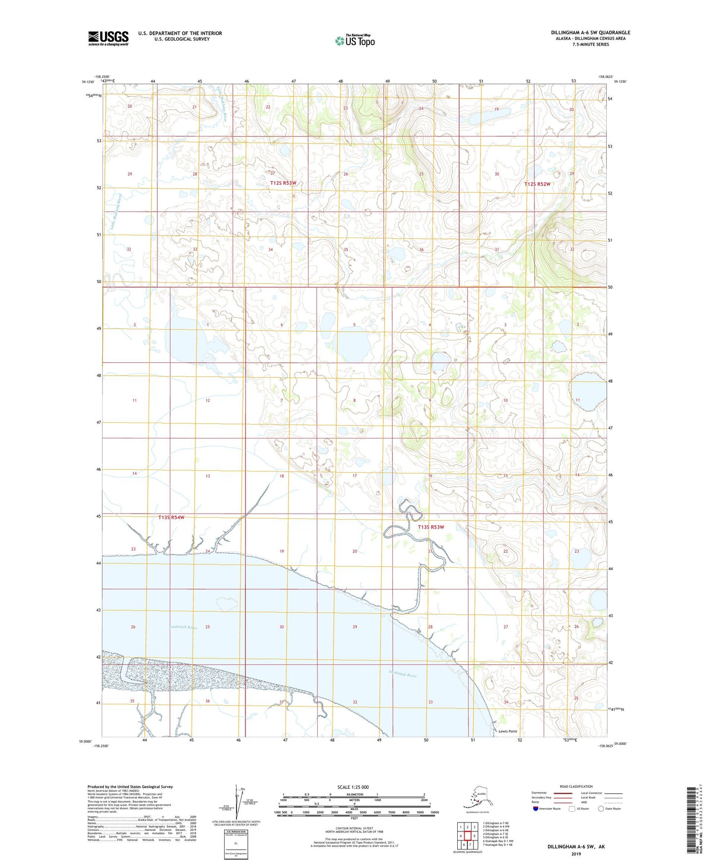 Dillingham A-6 SW Alaska US Topo Map Image