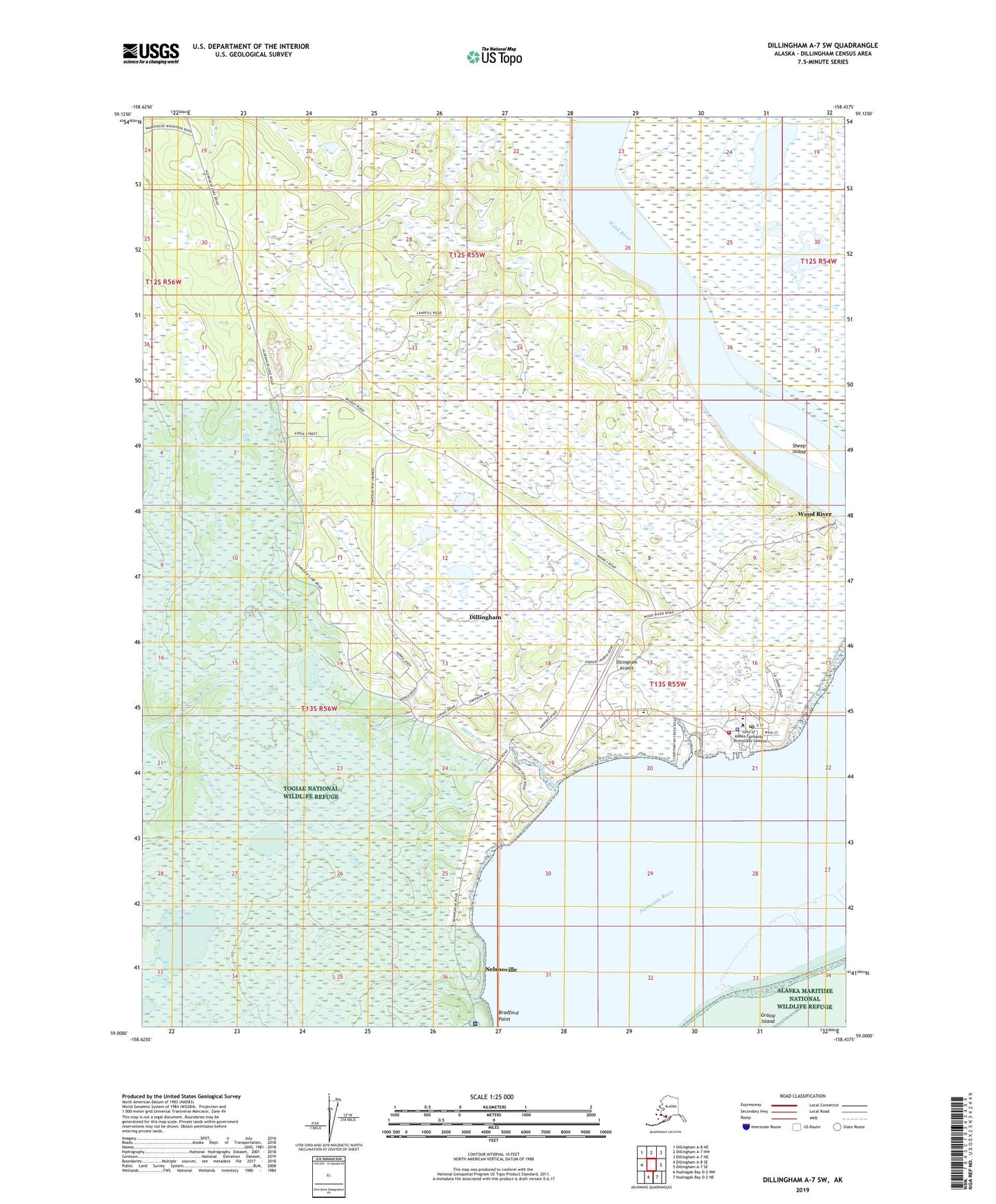 Dillingham A-7 SW Alaska US Topo Map Image