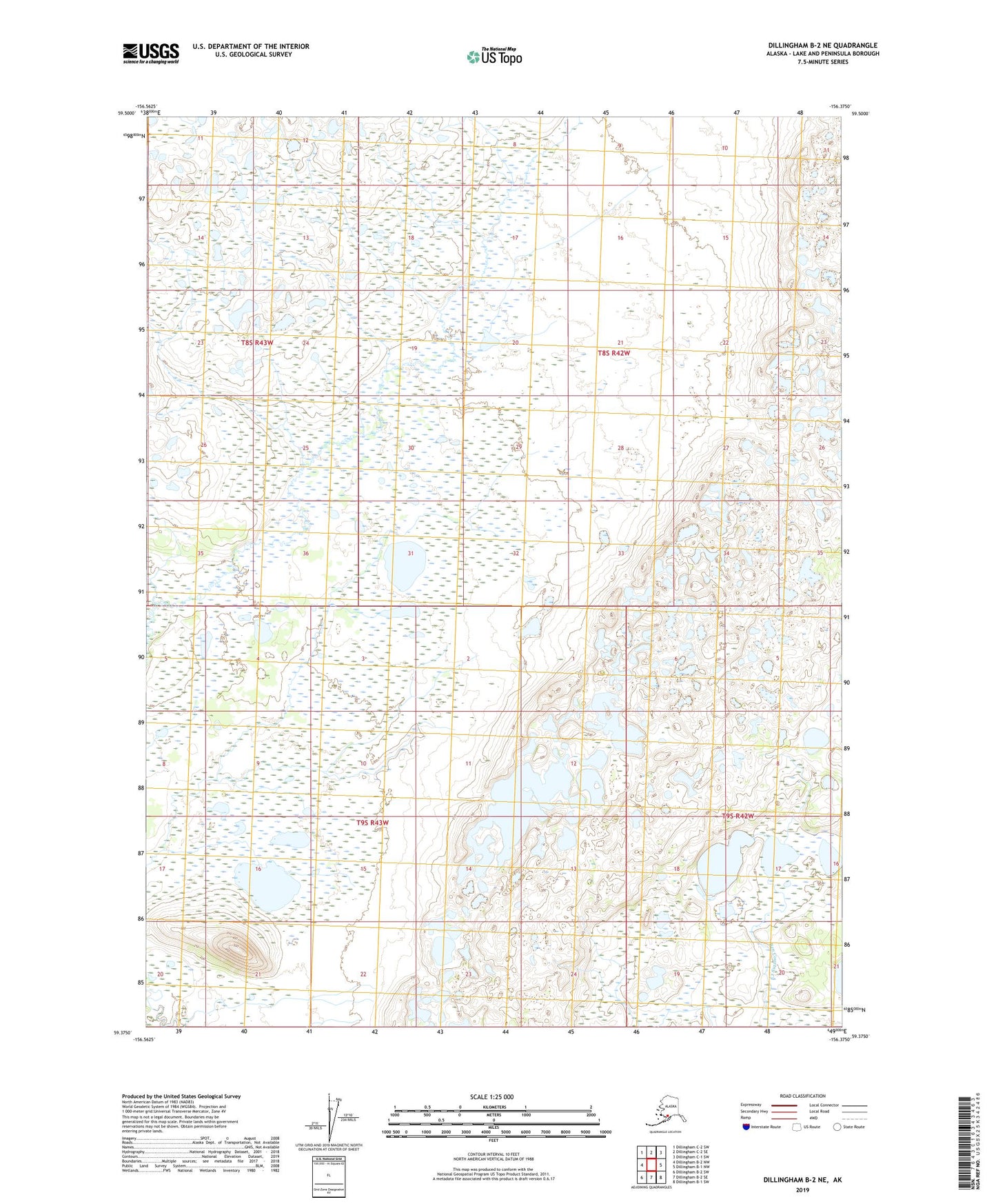 Dillingham B-2 NE Alaska US Topo Map Image